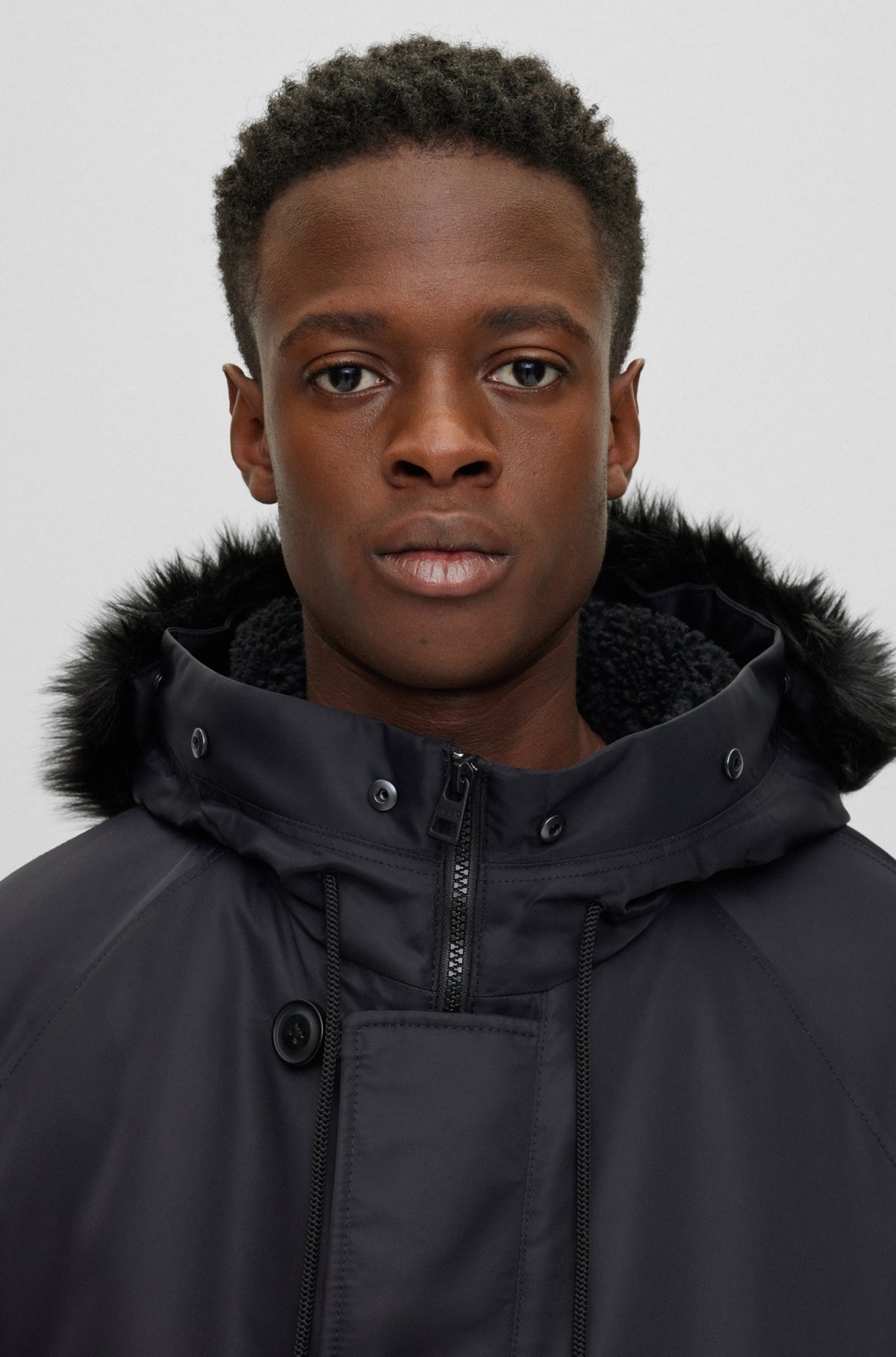 WATER-REPELLENT PADDED JACKET WITH FAUX-FUR HOOD LINING - 5