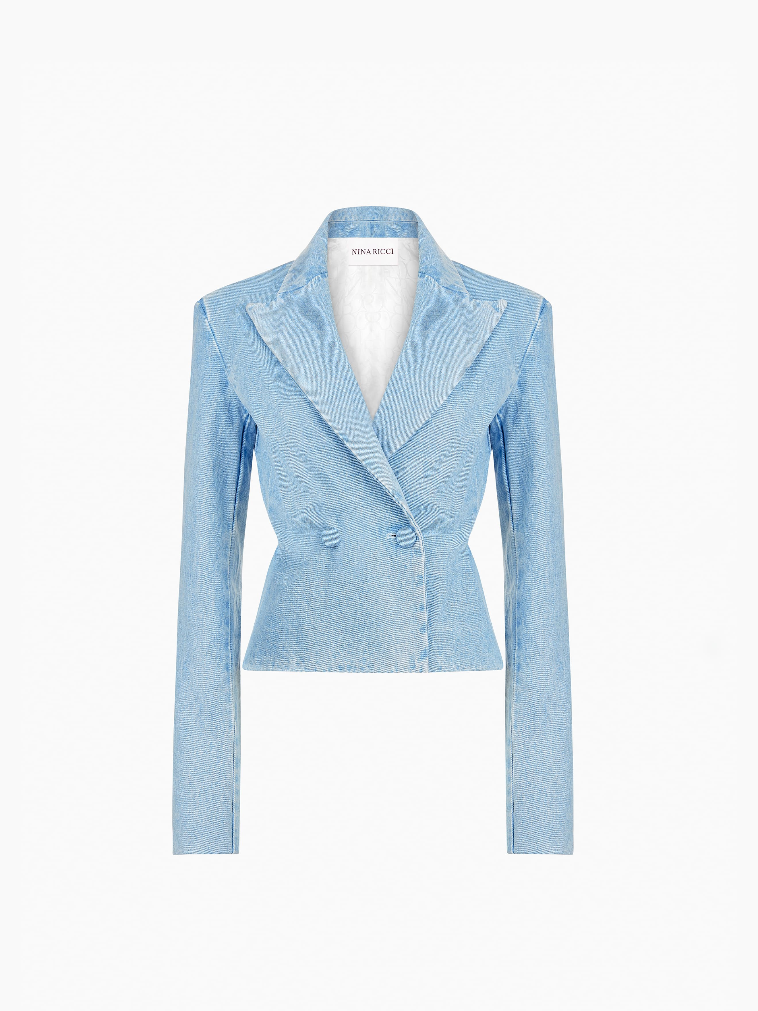 Open Back Denim Blazer - 5