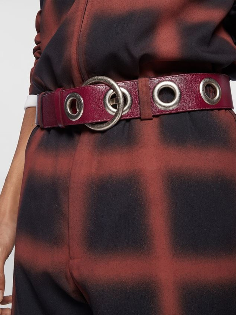 Marni BURGUNDY CALFSKIN BELT WITH METAL EYELETS outlook