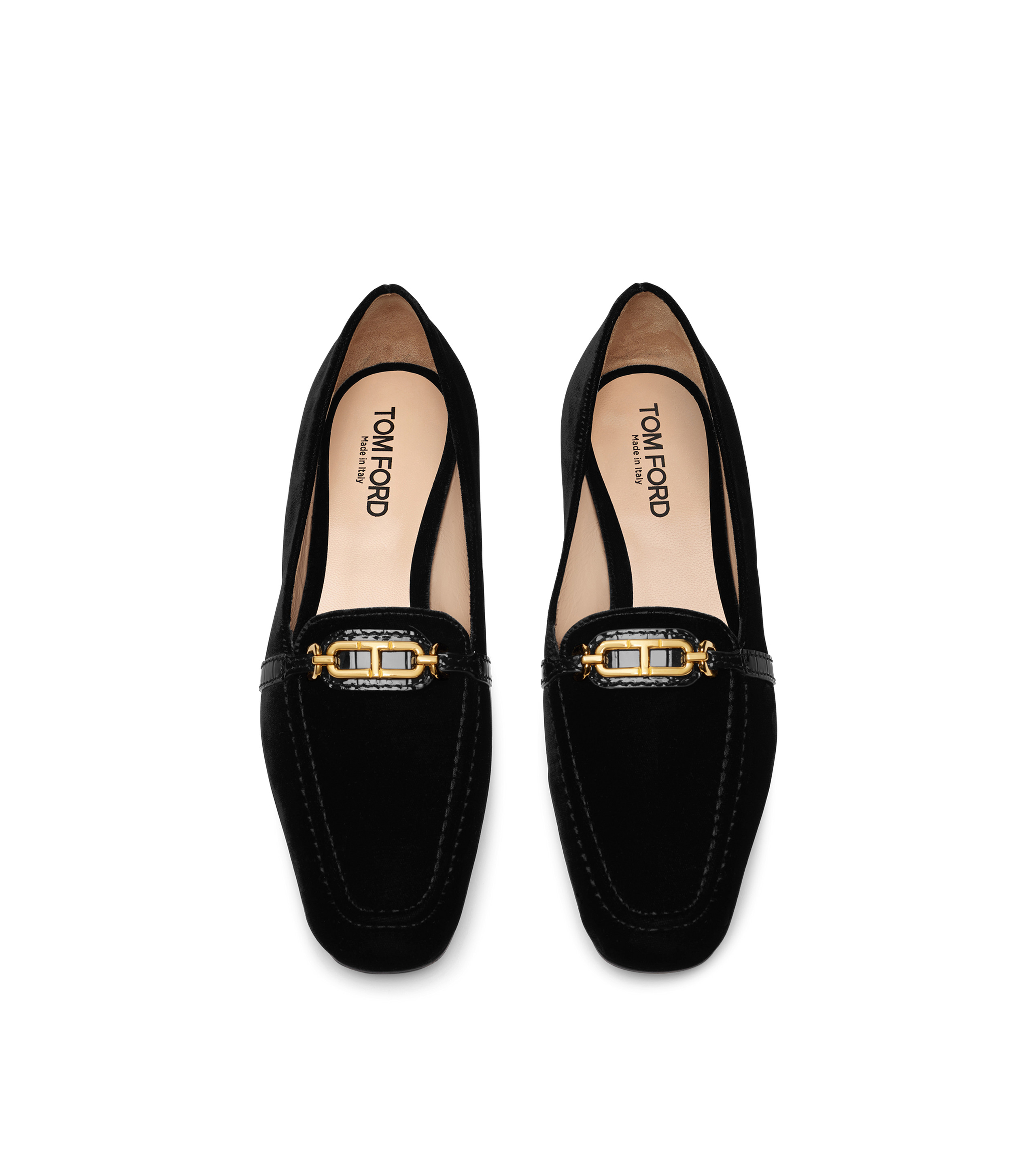 VELVET AND GLOSSY STAMPED CROCODILE LEATHER WHITNEY LOAFER - 4