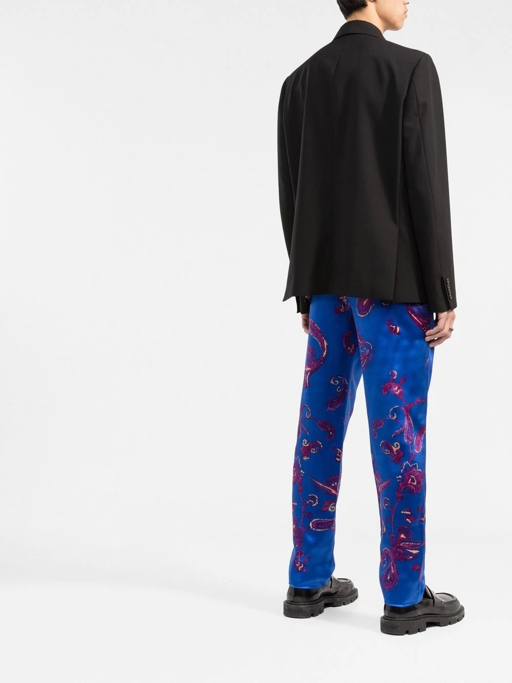 paisley-print tailored trousers - 4