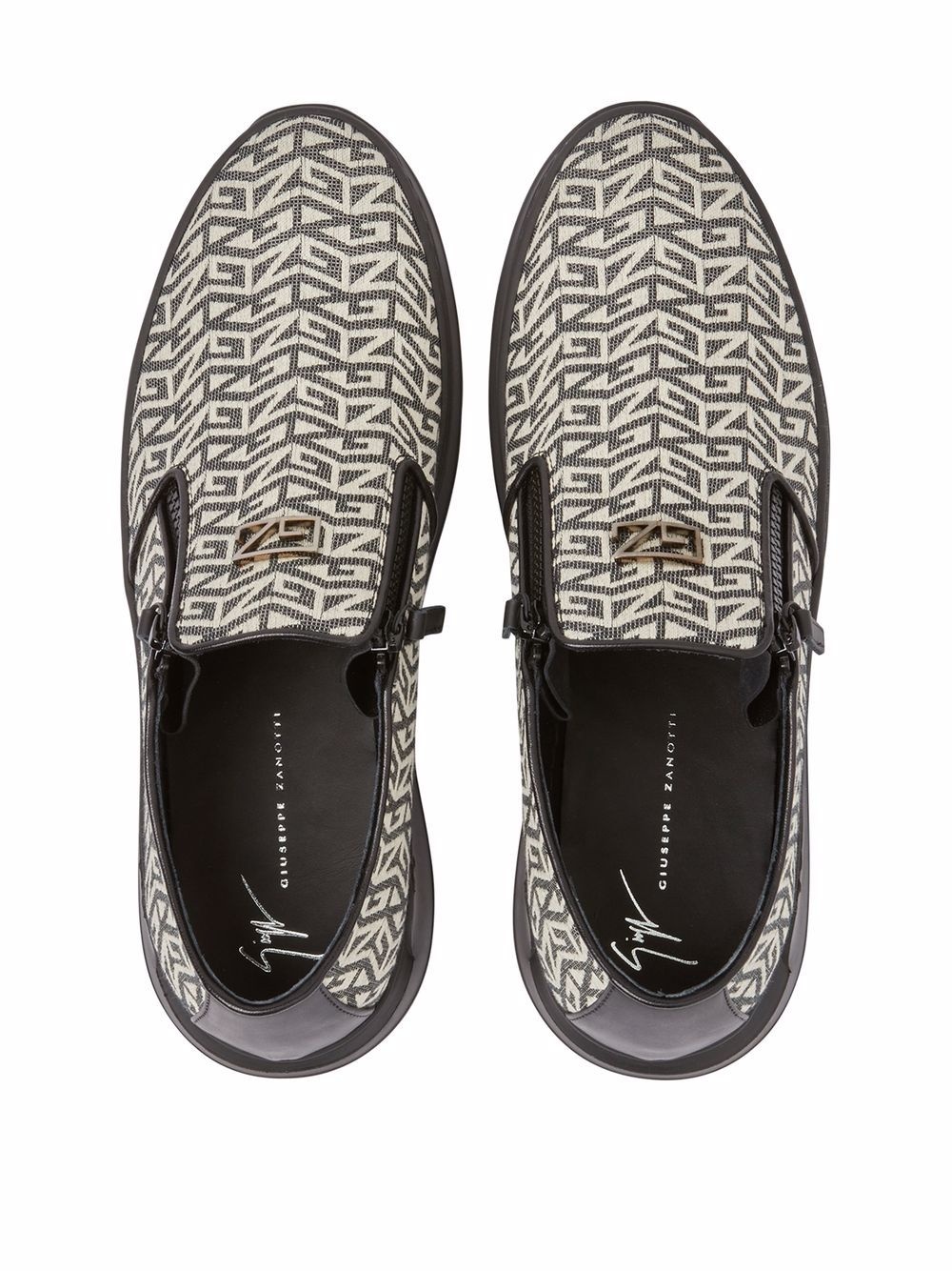 monogram print slip-on sneakers - 4