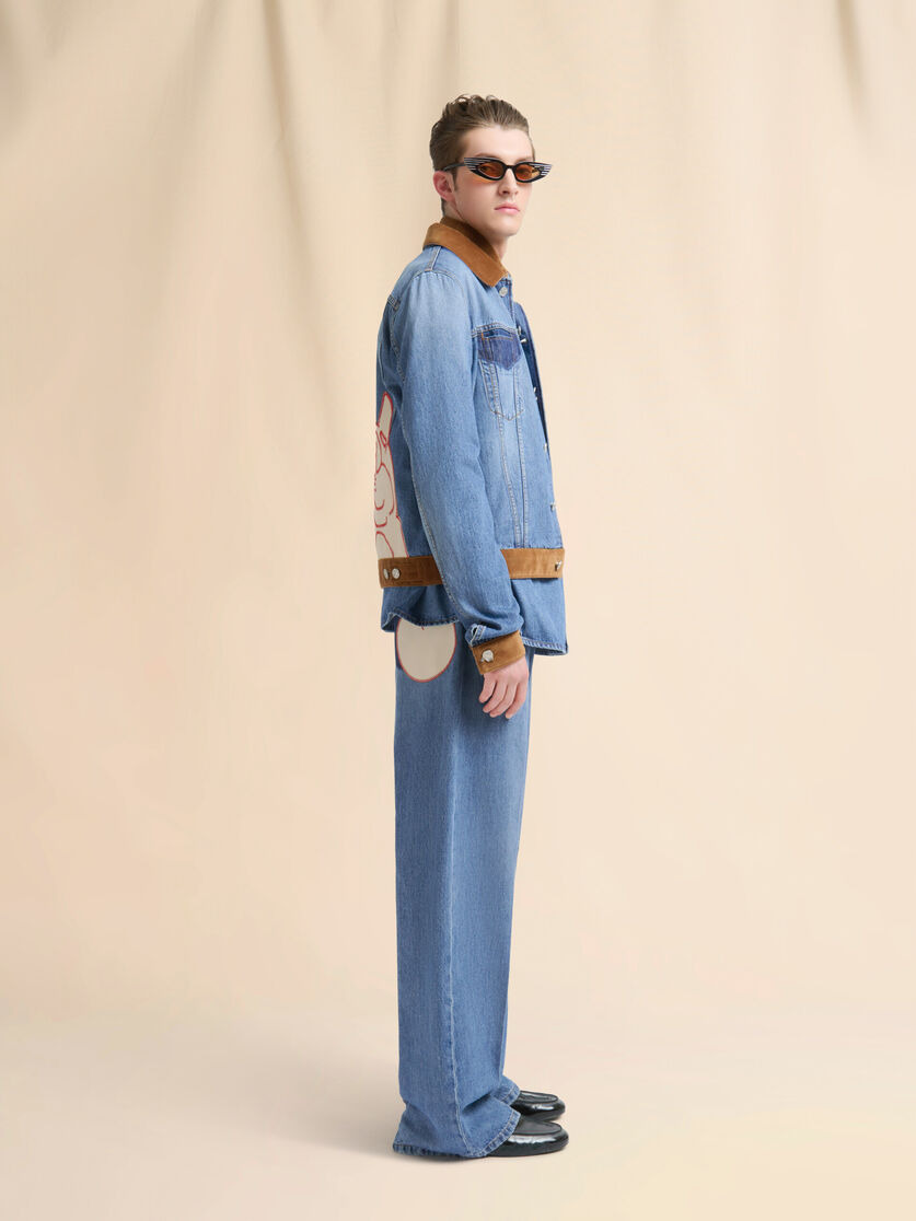 BLUE DENIM TRUCKER JACKET WITH PATCH ON BACK - 6