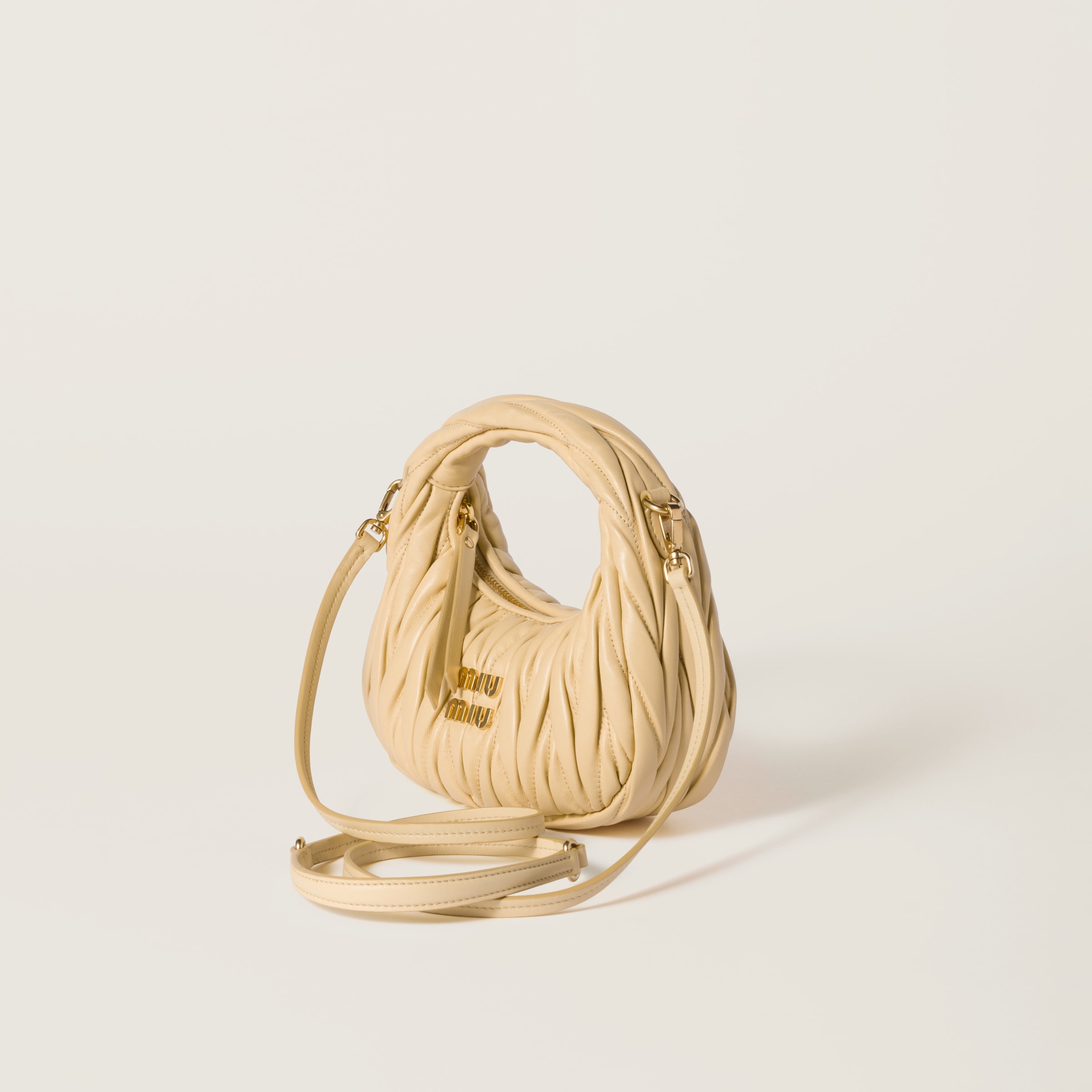 Wander matelassé nappa leather hobo mini-bag - 3