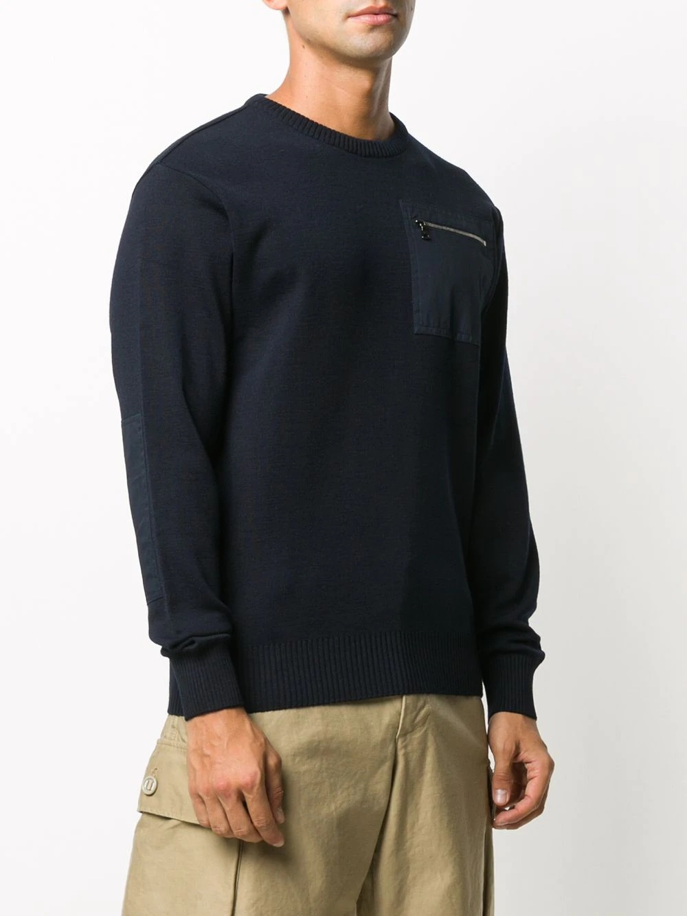 logo patch rib-trimmed jumper - 3