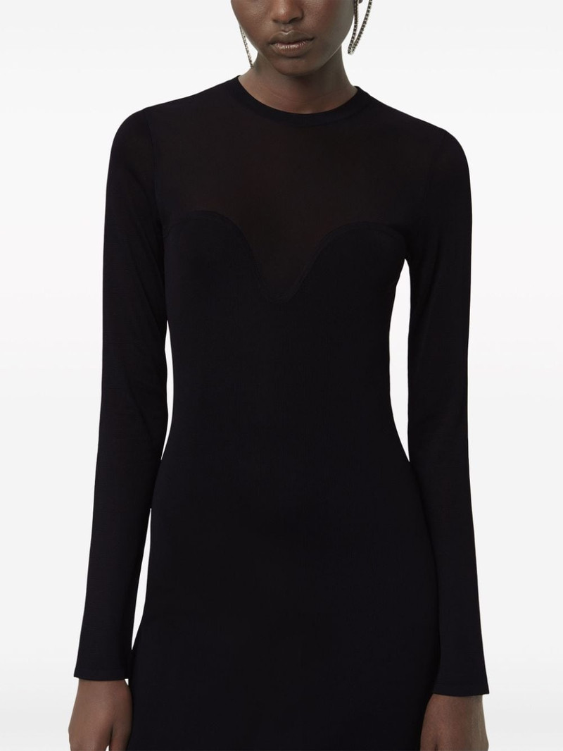 textured semi-sheer midi dress 4