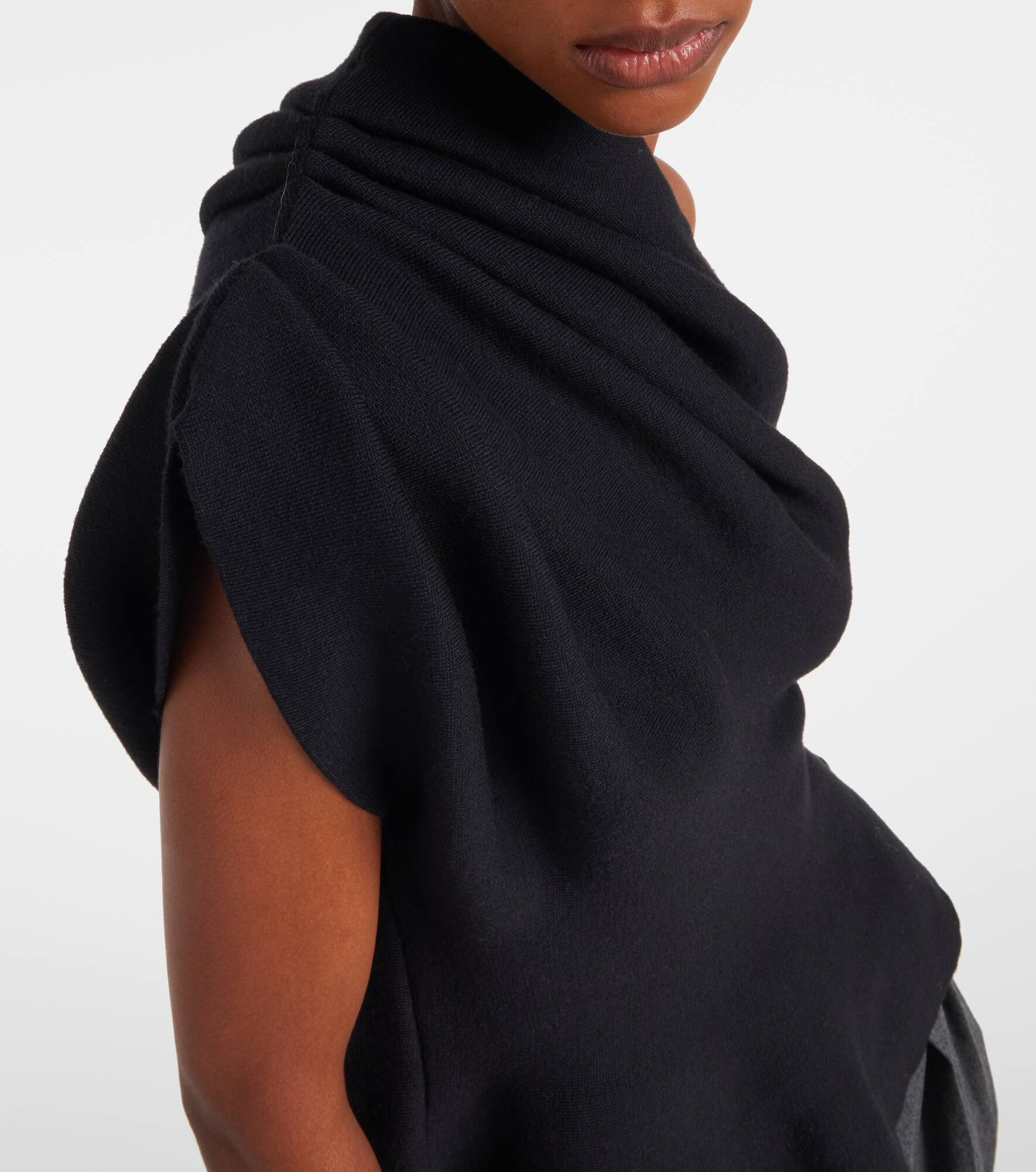Aimee one-shoulder wool-blend top - 4