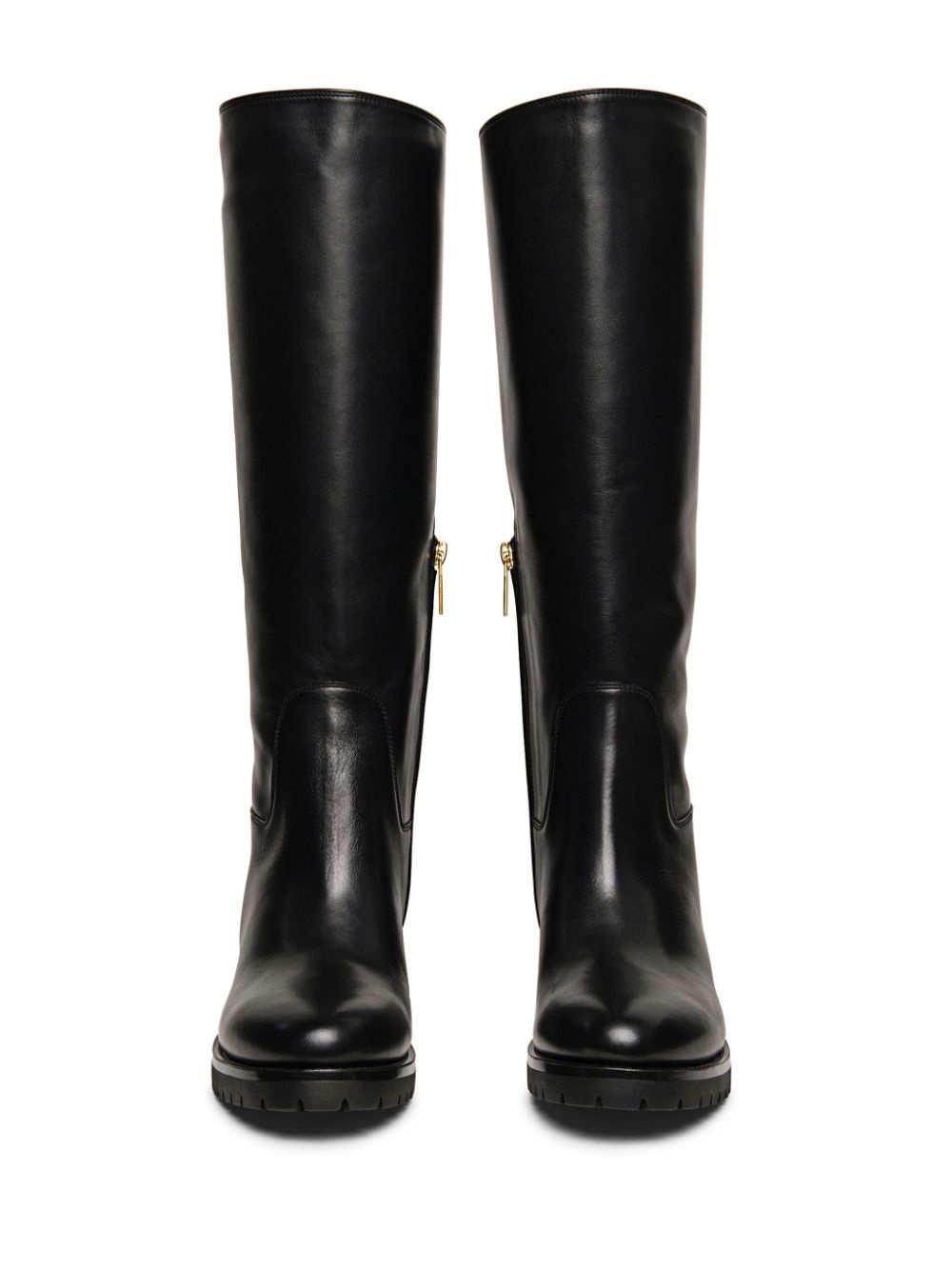 knee-length leather boots - 3