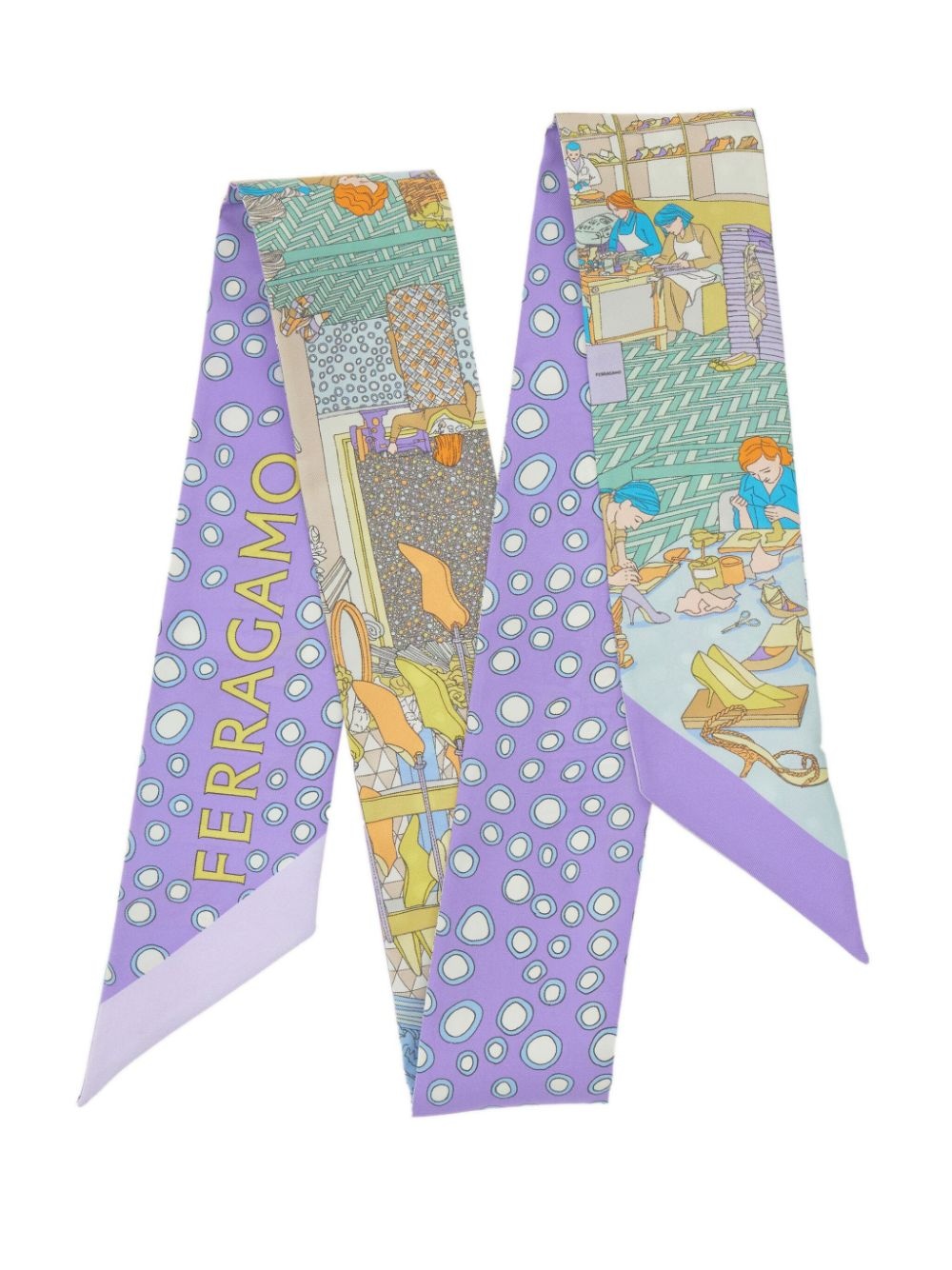 logo-print silk scarf - 3