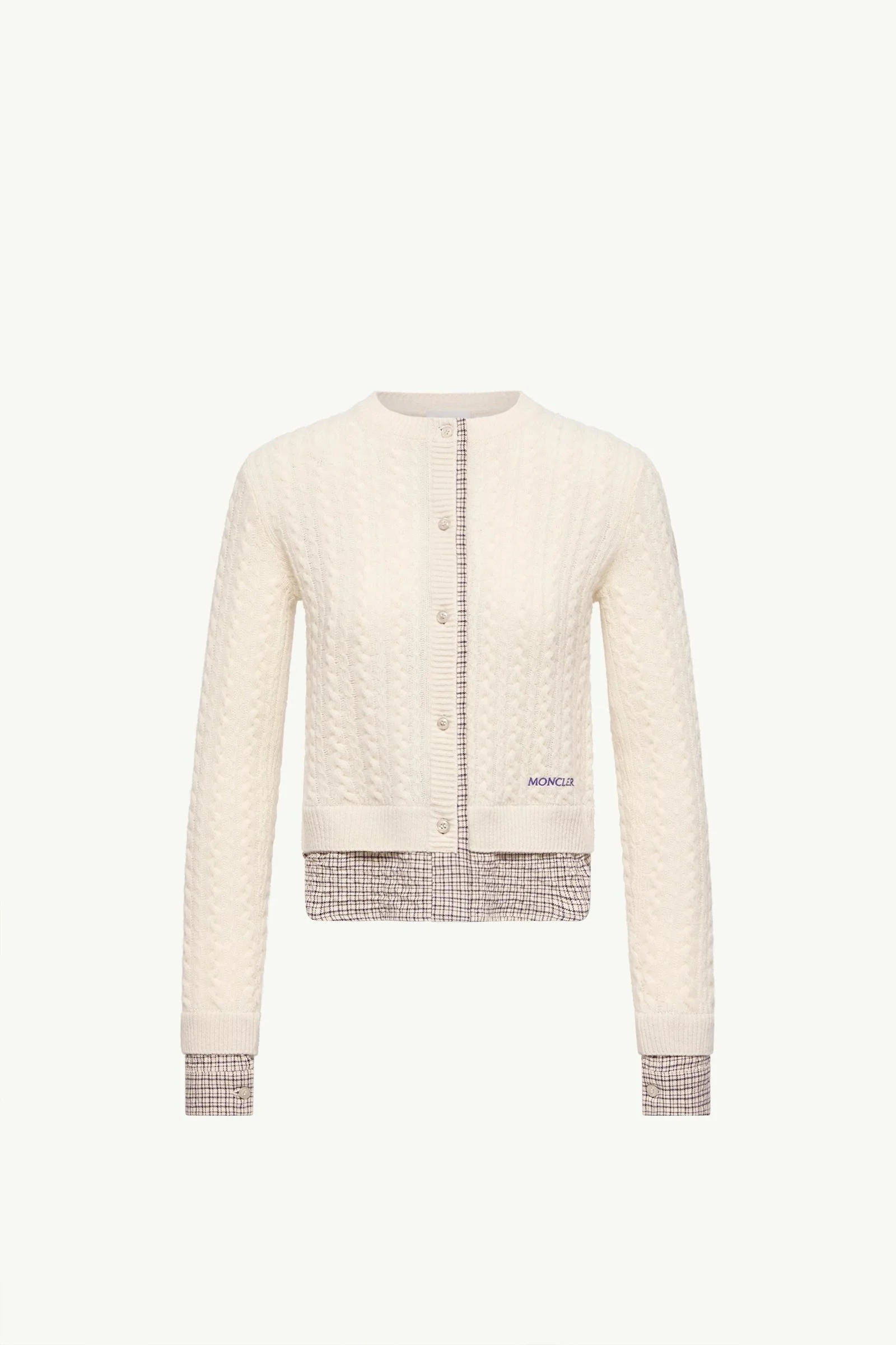 Cable Knit Wool & Cashmere Blend Cardigan - 1