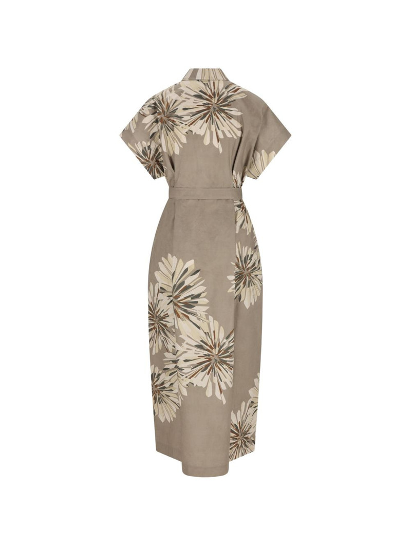 Brunello Cucinelli floral-print belted dress outlook