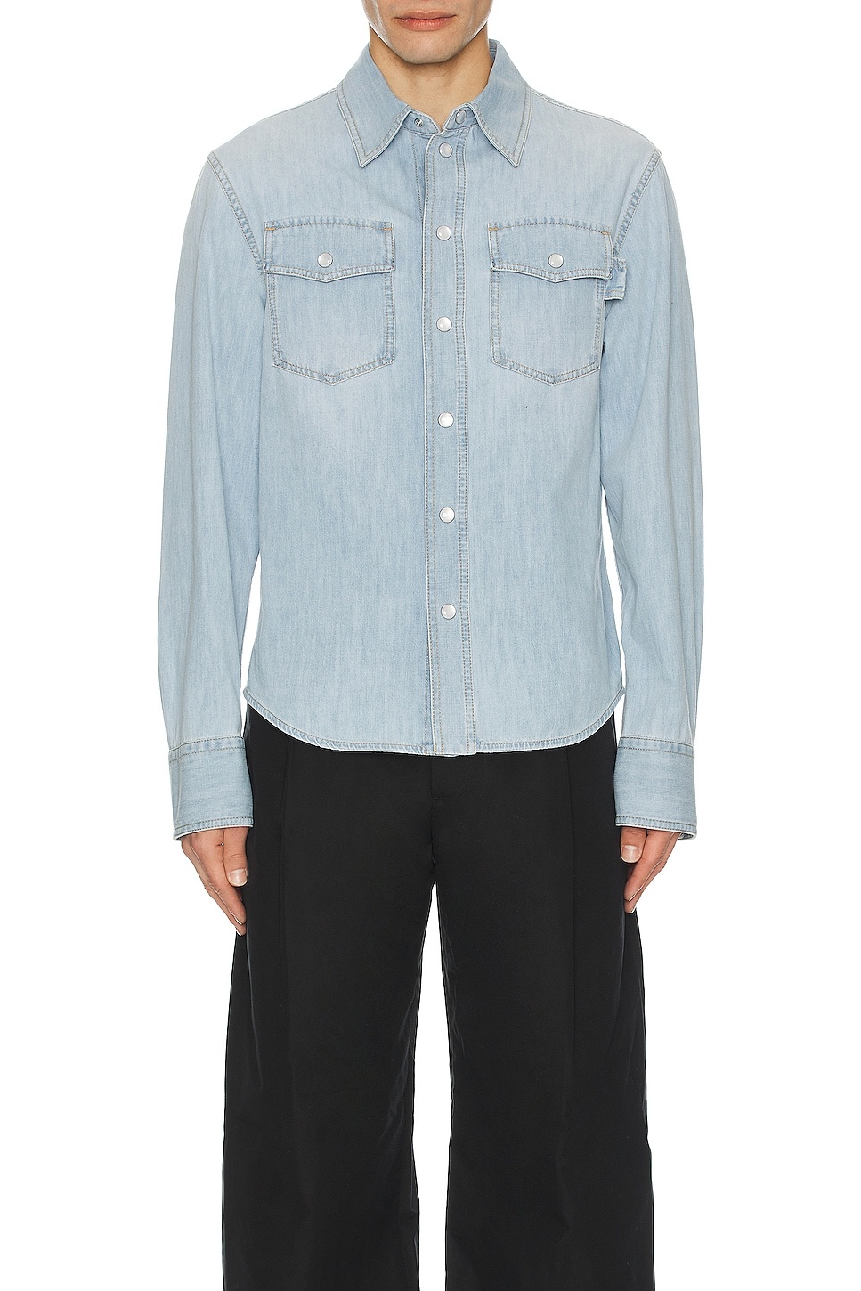 Bleached Light Denim Shirt - 3