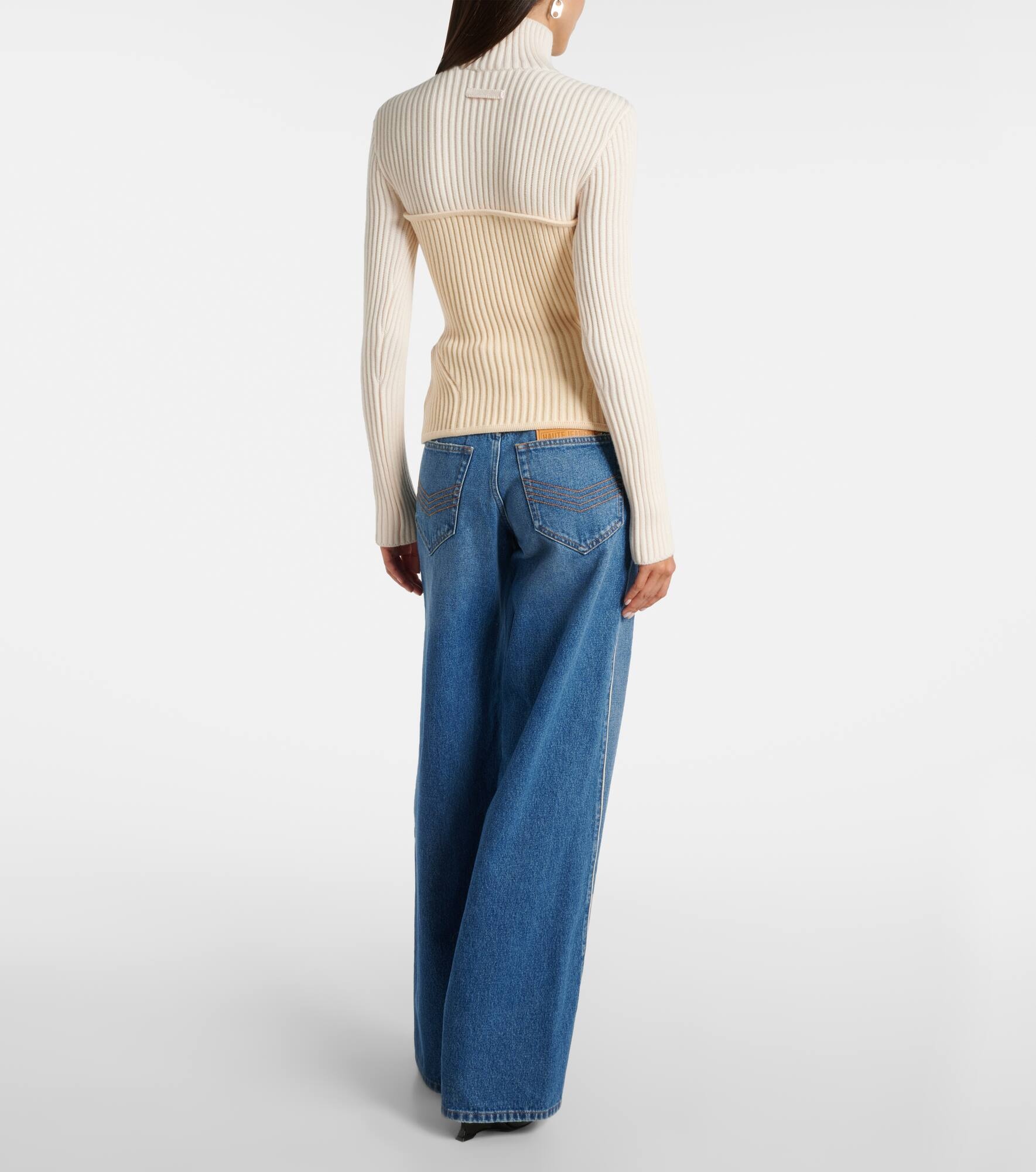 Ribbed-knit wool-blend turtleneck sweater - 3