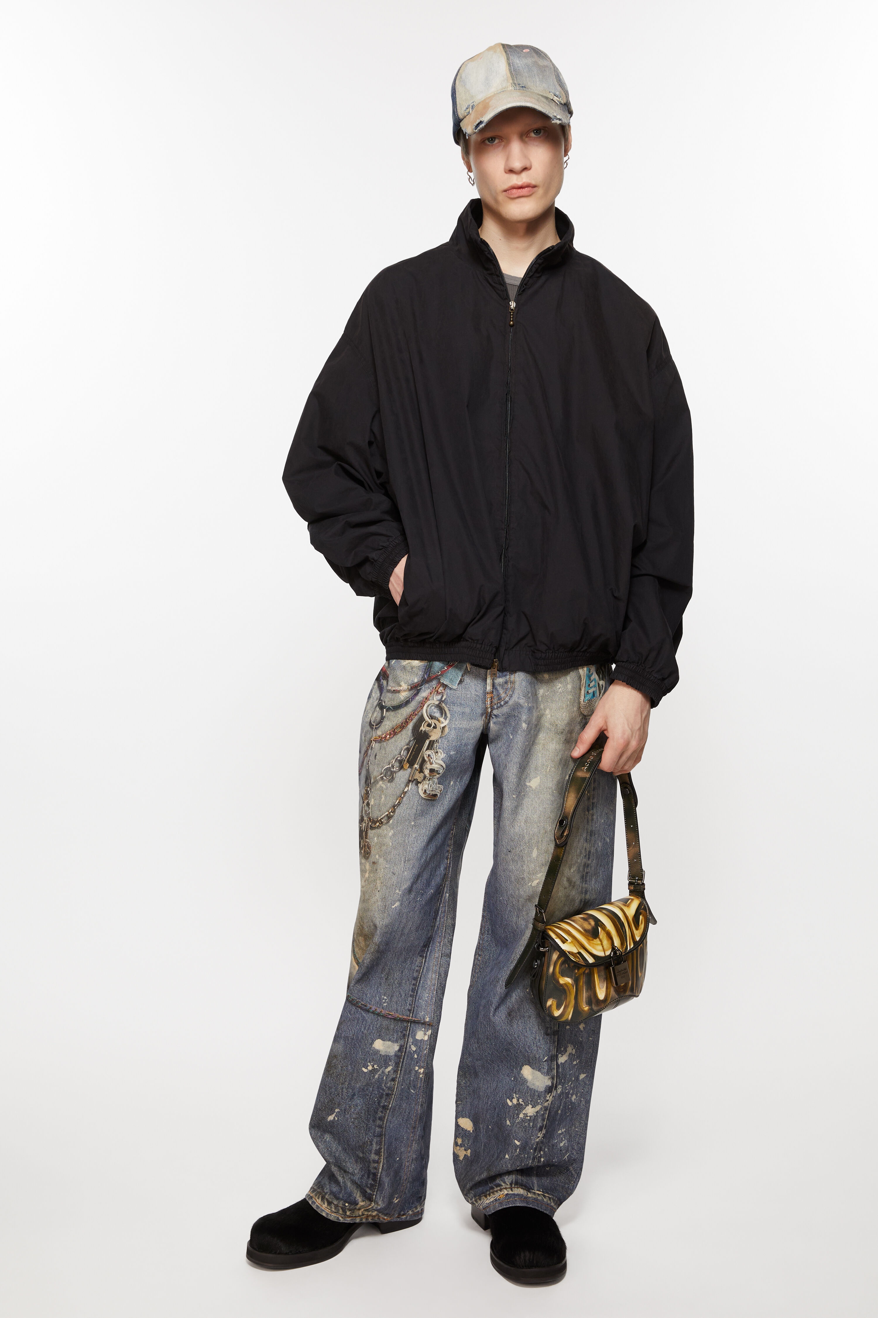 Logo zipper jacket - Black - 5
