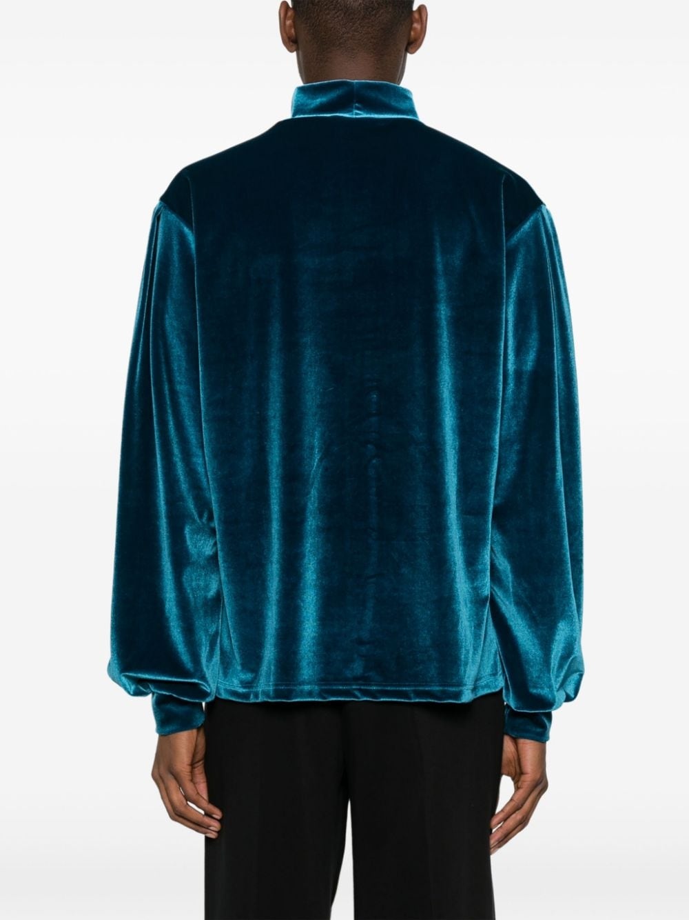 high-neck velvet jumper - 4