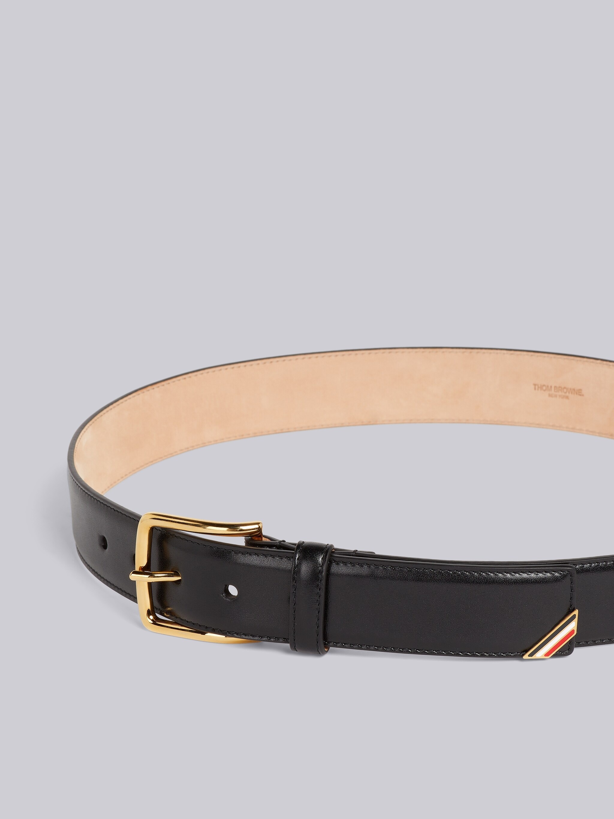 Black Box Calf Enamel Stripe Corner Classic Belt - 2