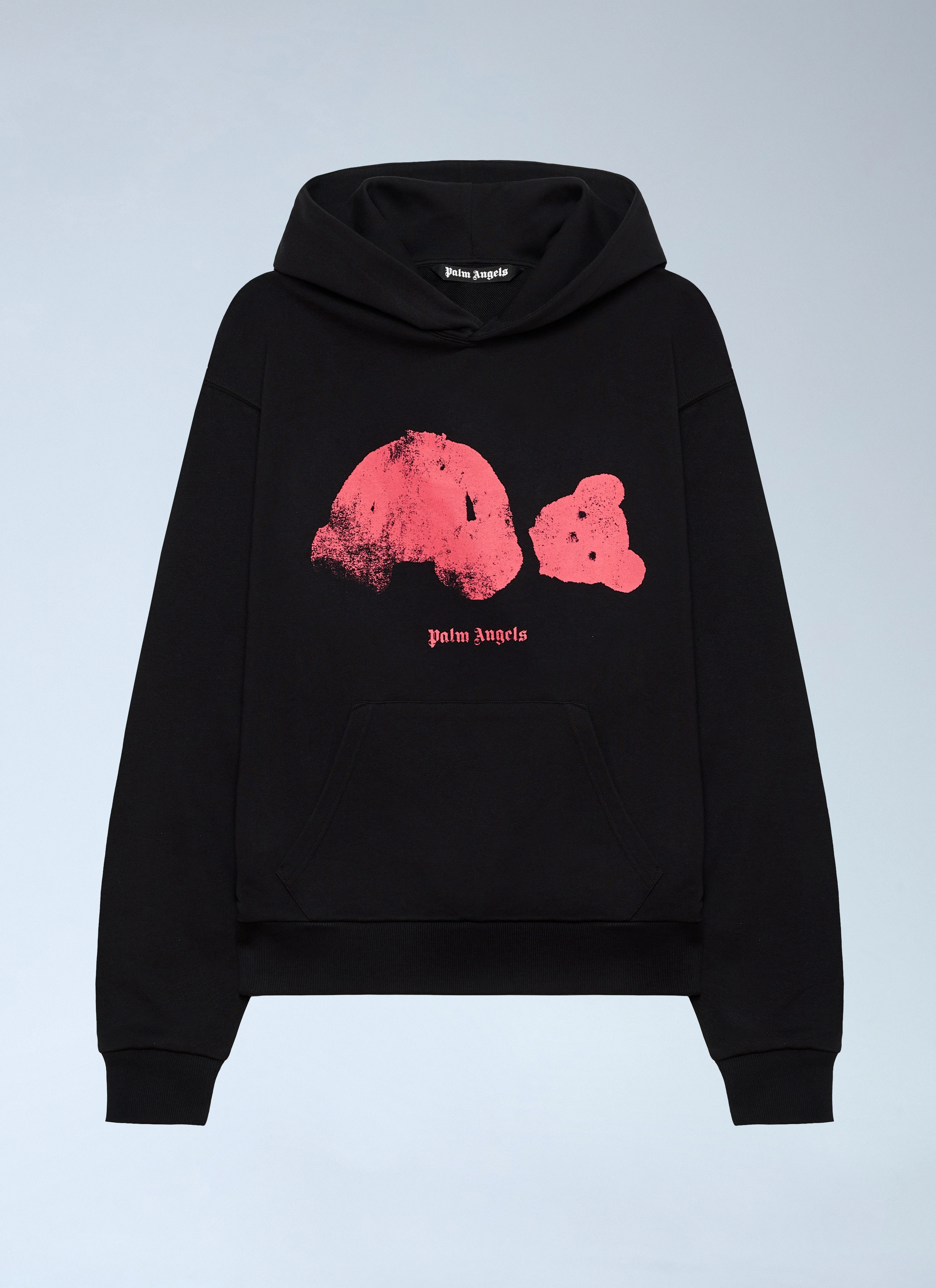 Palm Angels Men Spray Broken Bear Hooded Sweatshirt - 1