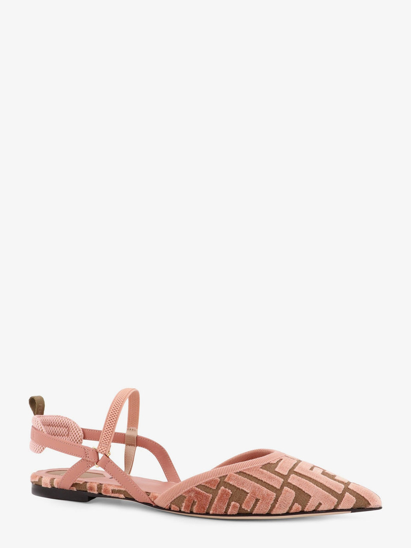 FENDI Ff Jacquard Velvet Slingback Ballerinas outlook