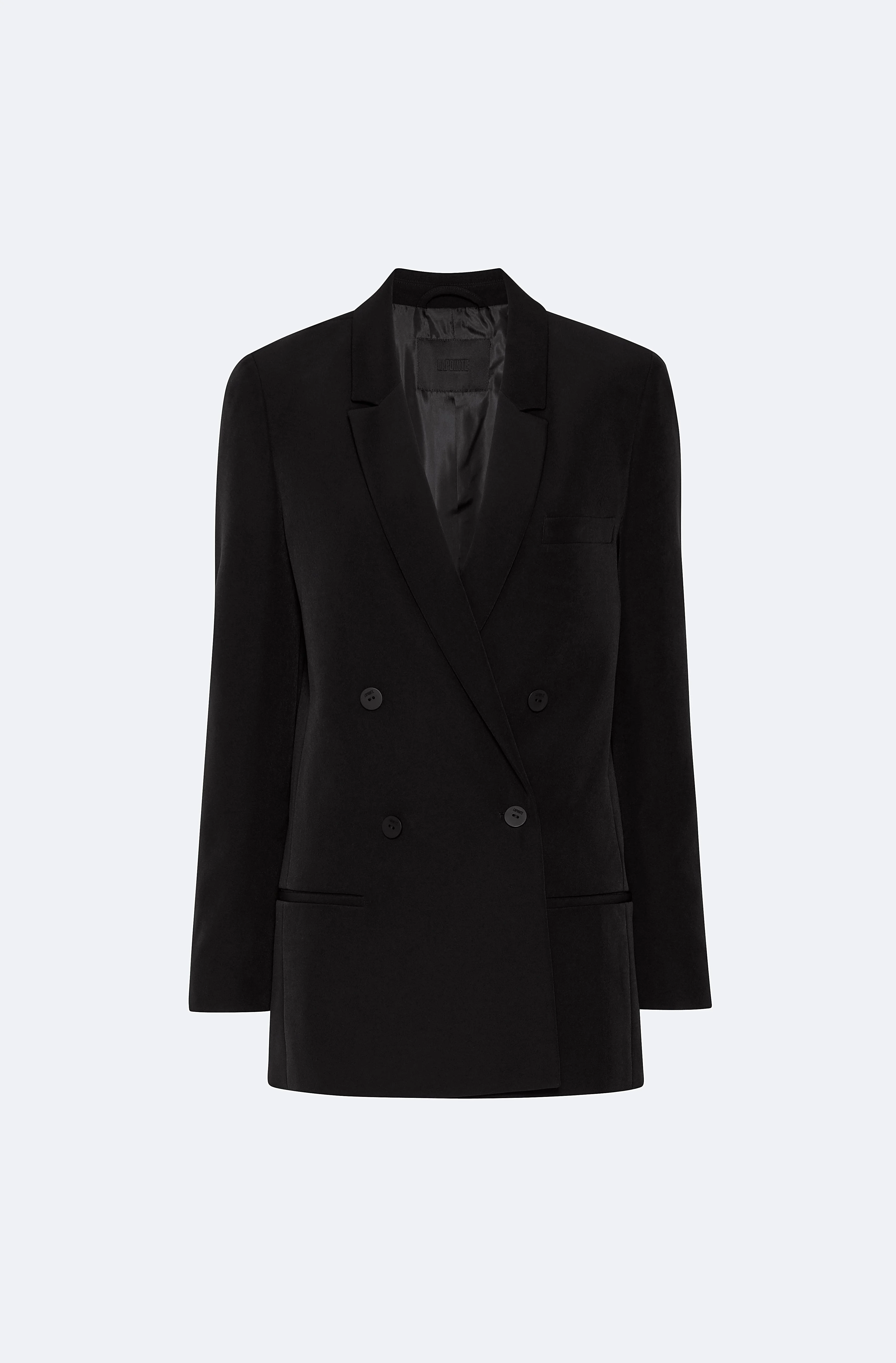 Matte Crepe Double Breasted Blazer - 1