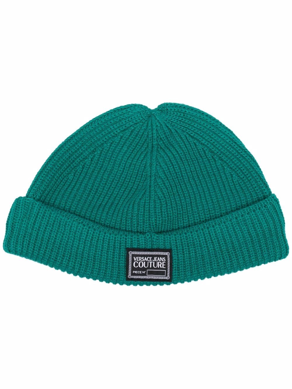 logo-patch knitted beanie - 1