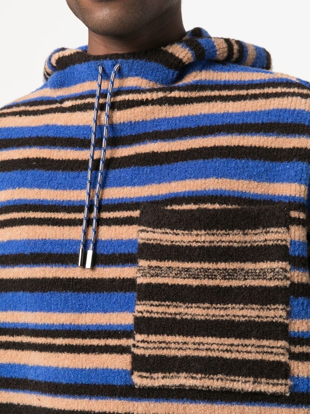 striped knitted hoodie - 5