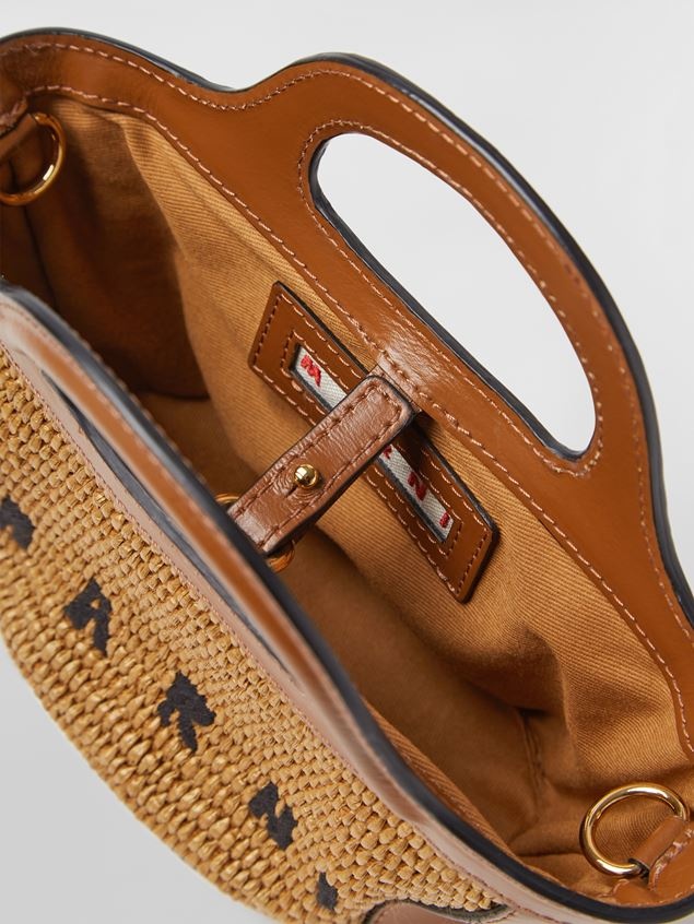 MICRO TROPICALIA BAG IN LEATHER AND RAFFIA WITH SHOULDER STRAP - 5