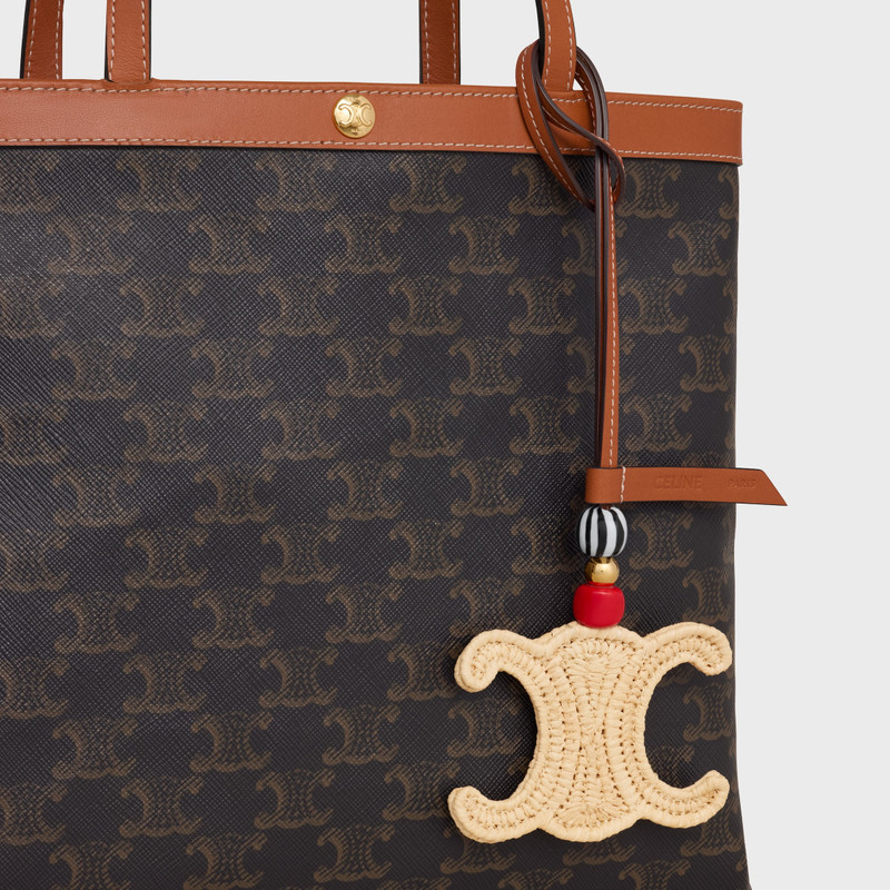 CELINE TRIOMPHE CHARM IN RAFFIA AND NATURAL CALFSKIN outlook