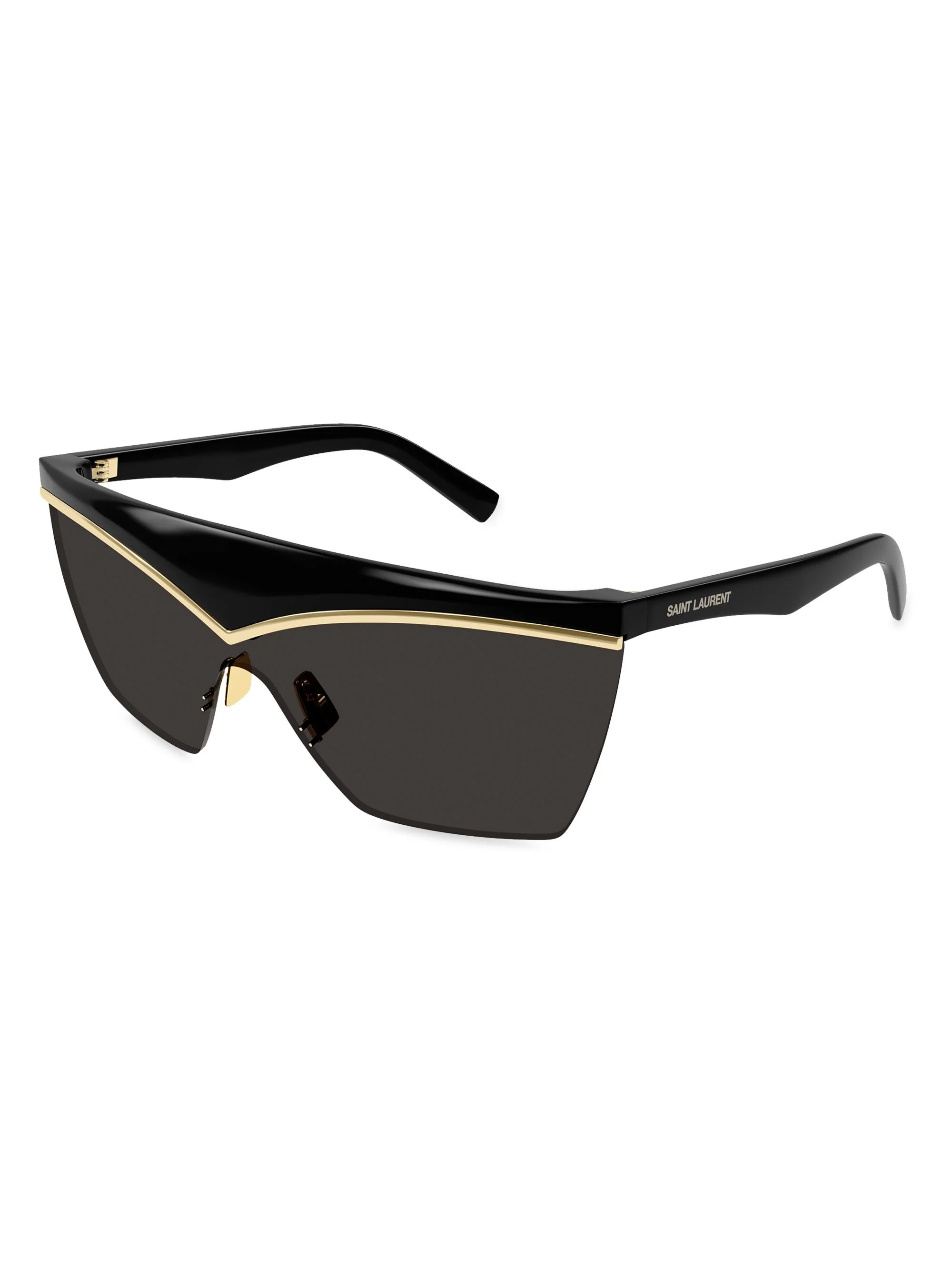 Women's Fashion Show Inspired Mask Sunglasses - Black - 1