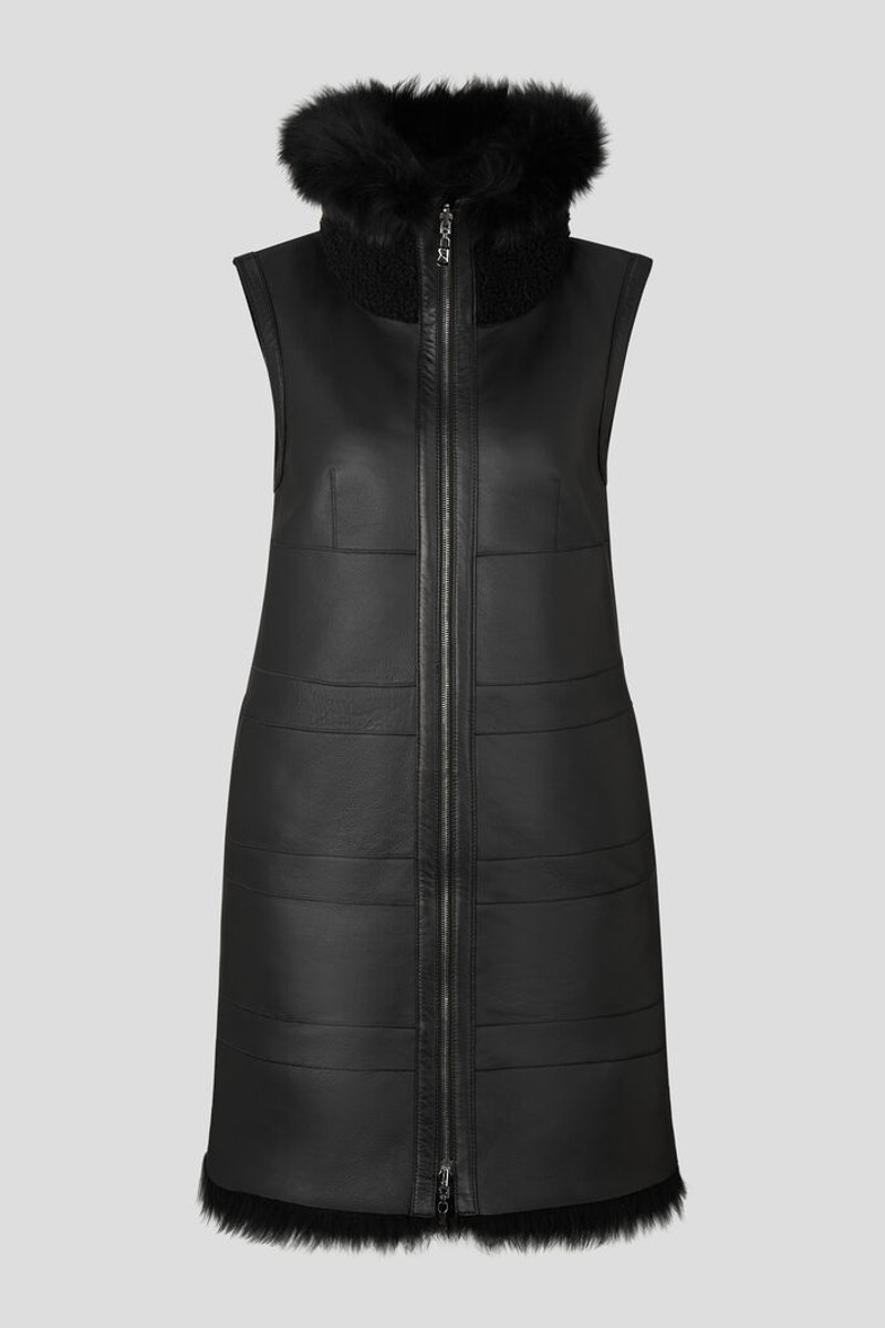 Lima Reversible lambskin waistcoat in Black 6