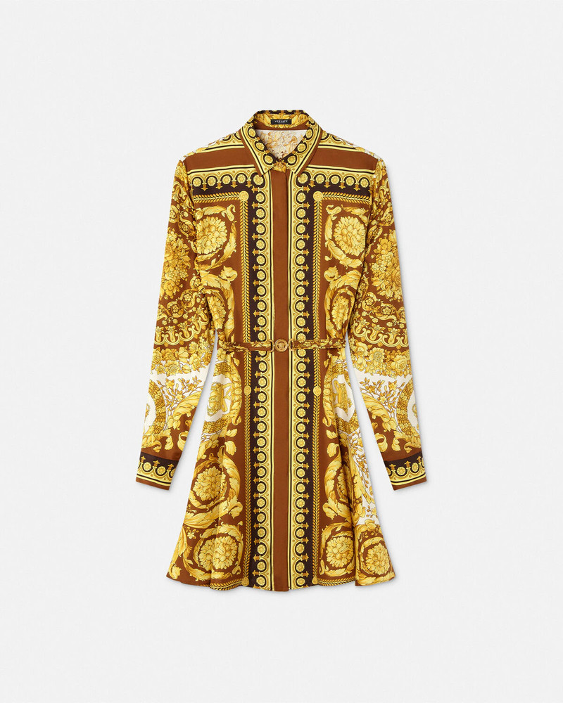 Barocco Silk Mini Shirt Dress - 1