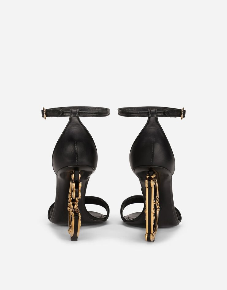 Nappa leather sandals with baroque DG heel - 3