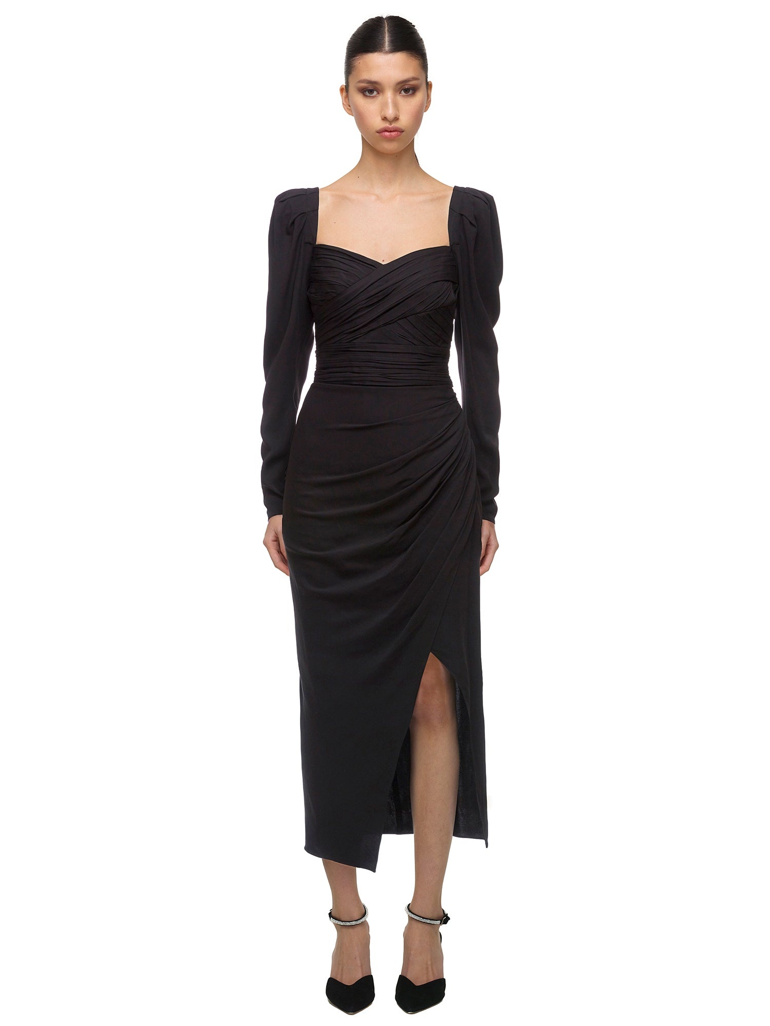 self-portrait Black Iris Midi Dress - PF21-972 | REVERSIBLE