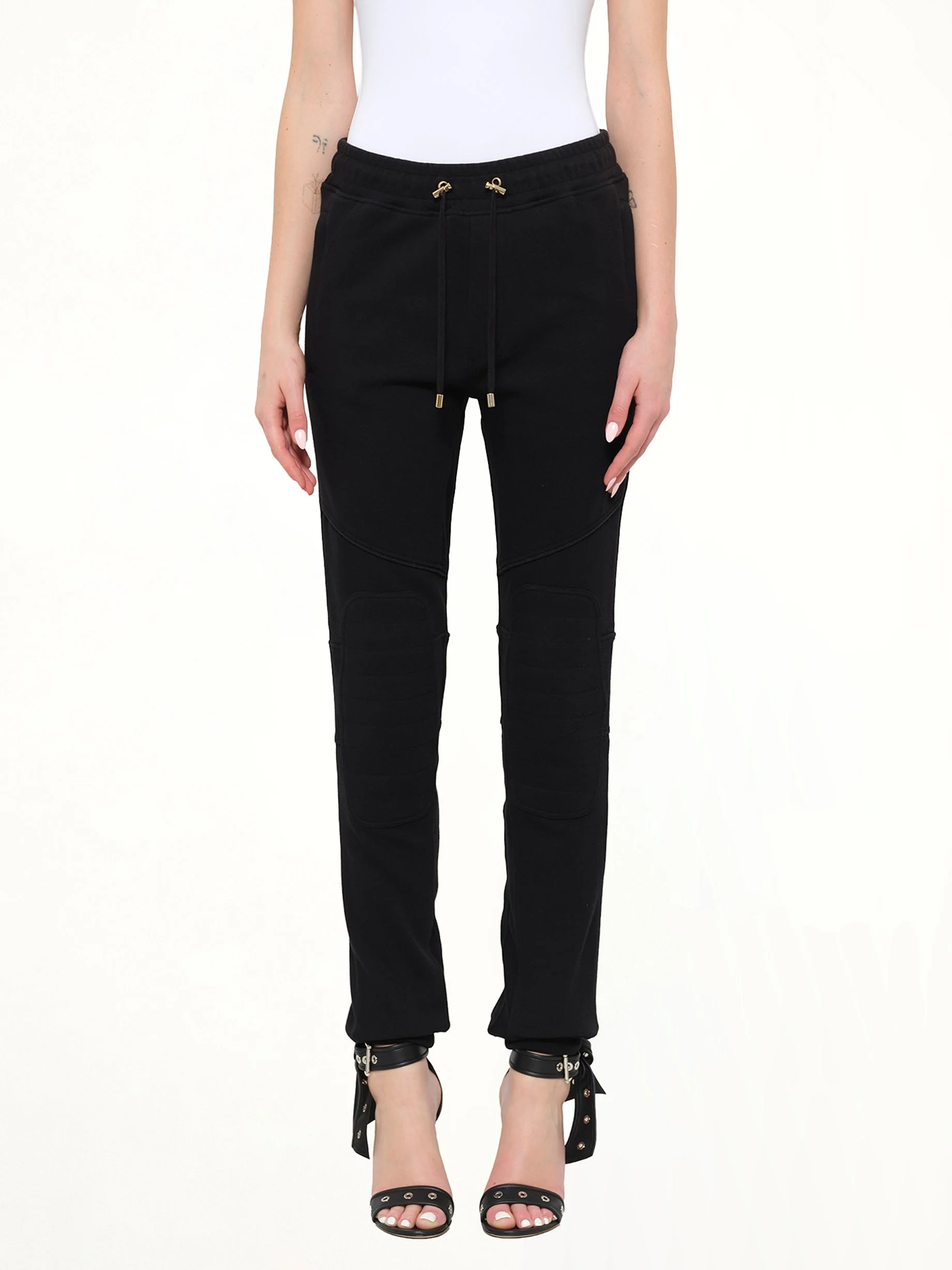 Jersey Piping Pants in Black - 1