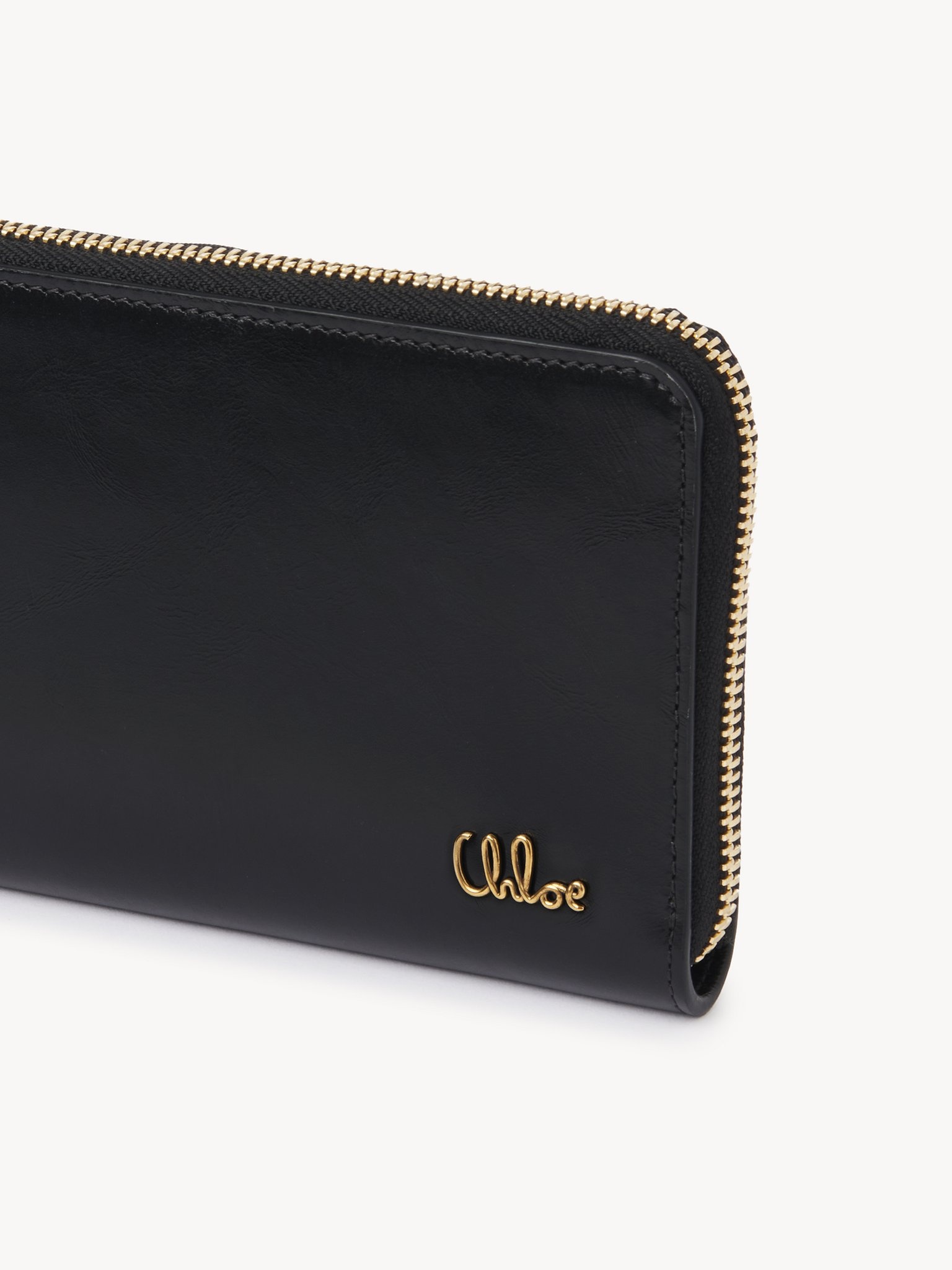 CHLOÉ ICONIC ZIPPED LONG WALLET IN SHINY LEATHER - 5