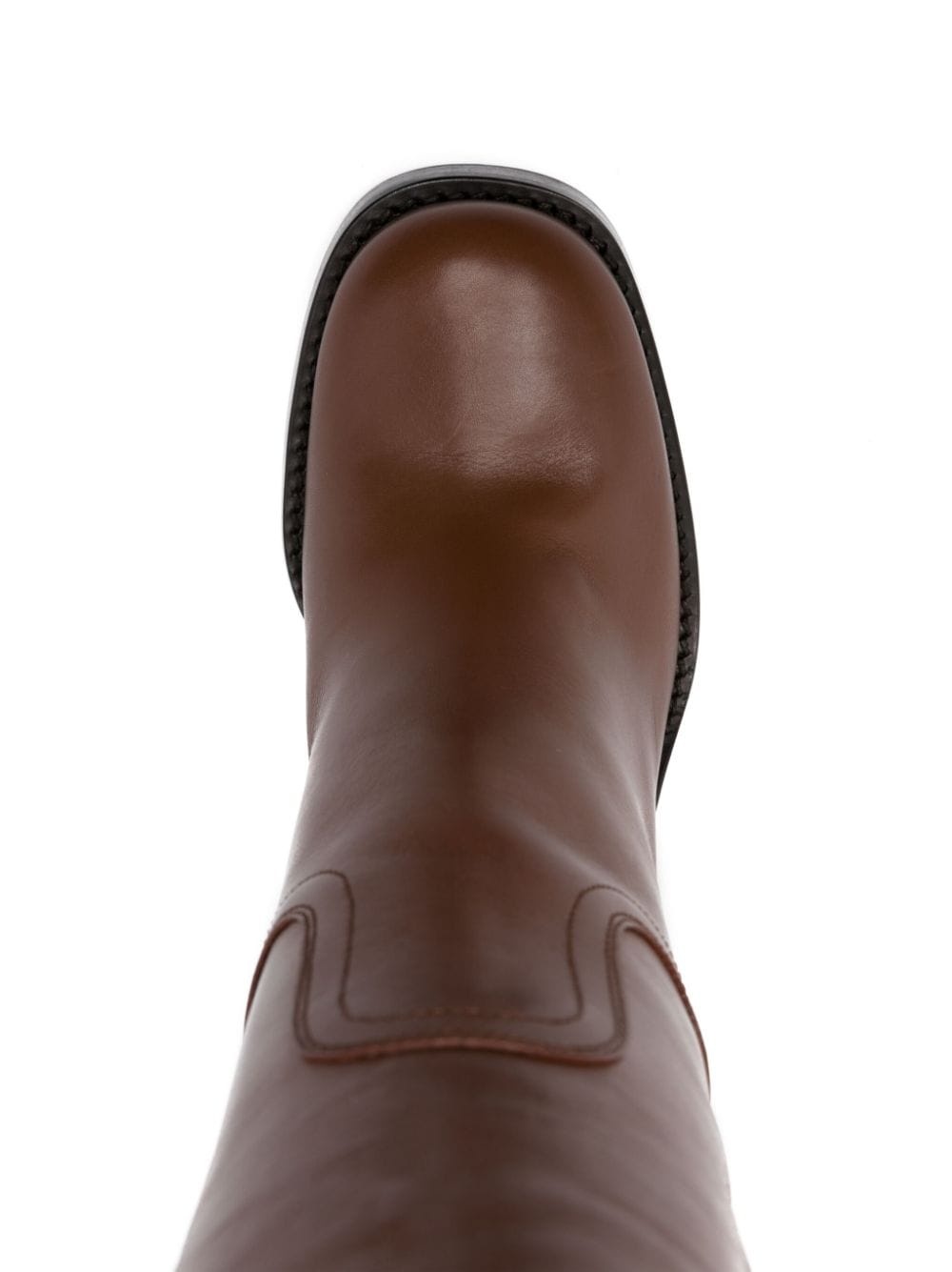 90mm round-toe leather boots - 4