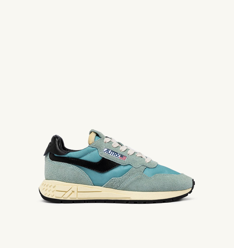 REELWIND LOW SNEAKERS IN JADE GREEN AND BLACK NYLON AND SUEDE - 1