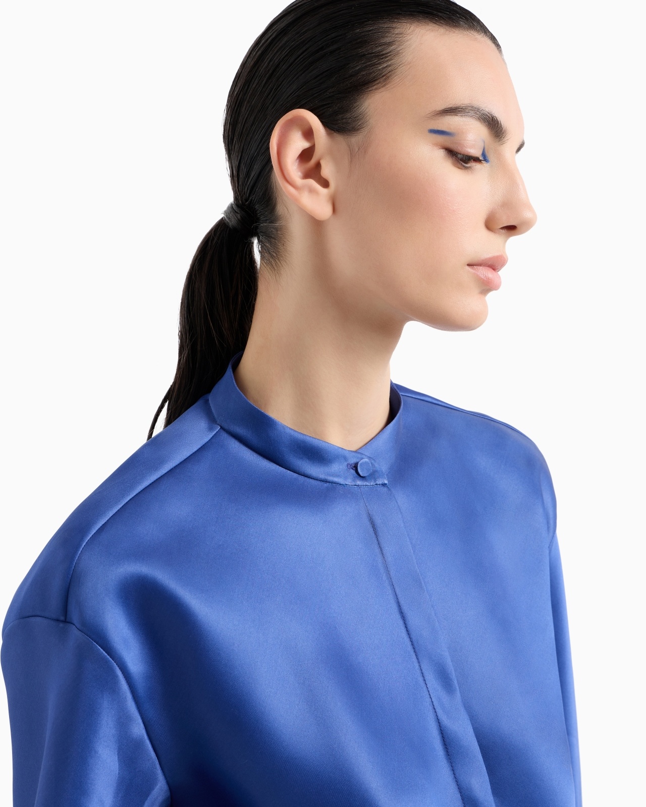 LONG-SLEEVED SHIRT IN TRIPLE SILK GEORGETTE - 5