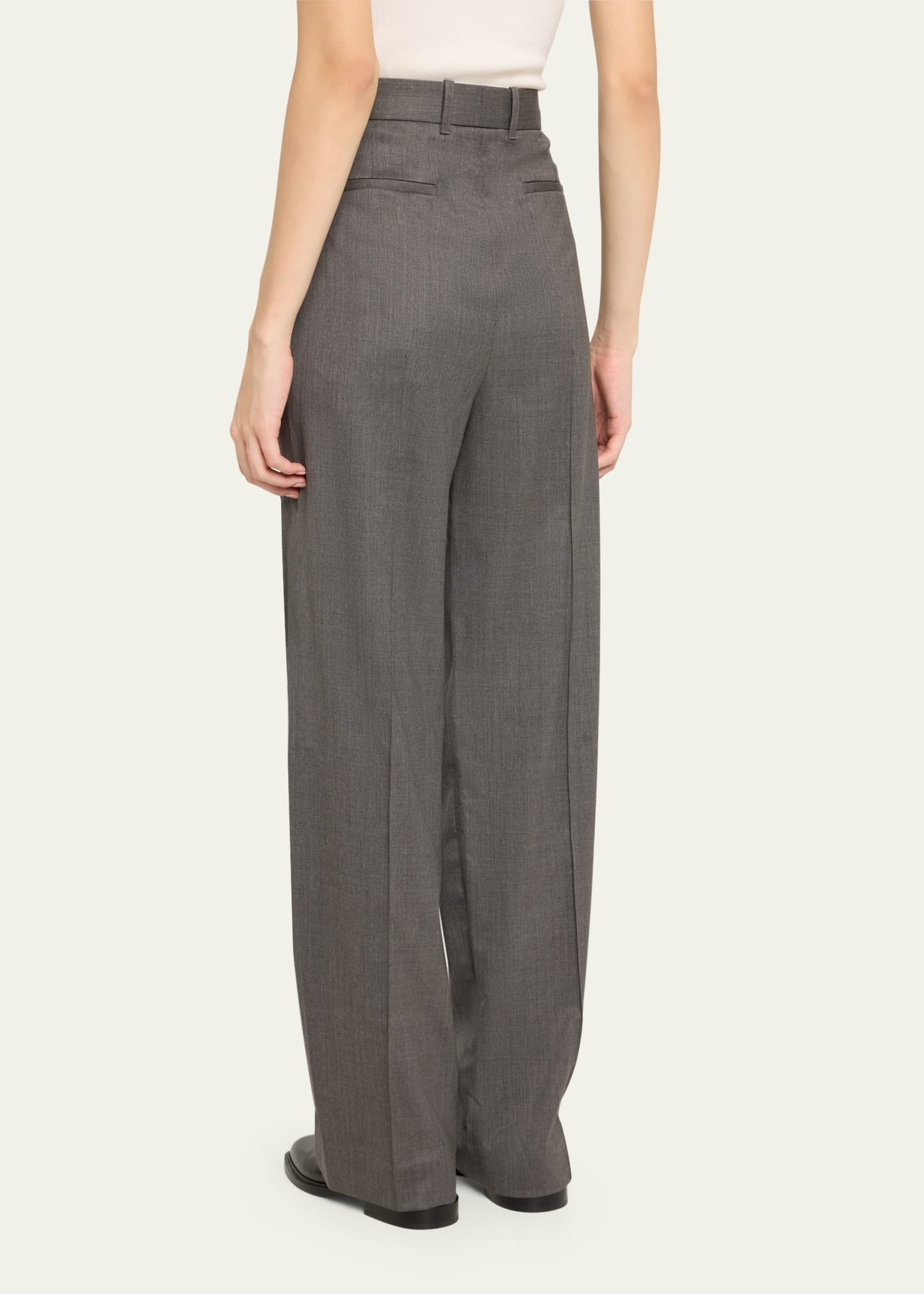 Straight-Leg Trousers with Front Slit - 3