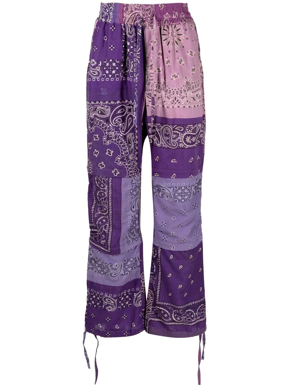 bandana-print straight trousers - 1