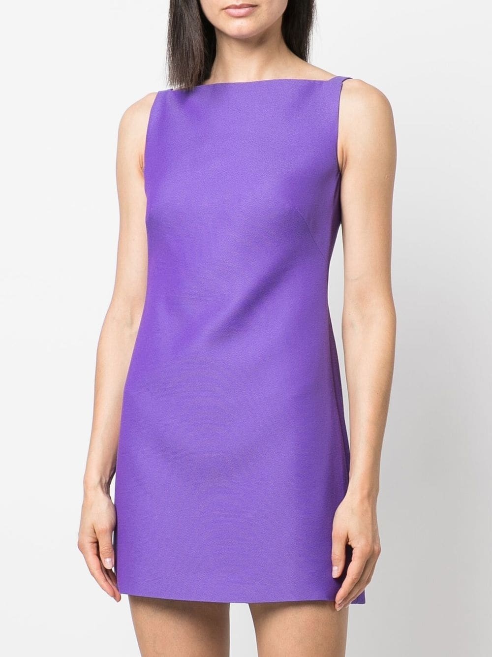 sleeveless open-back mini shift dress - 3