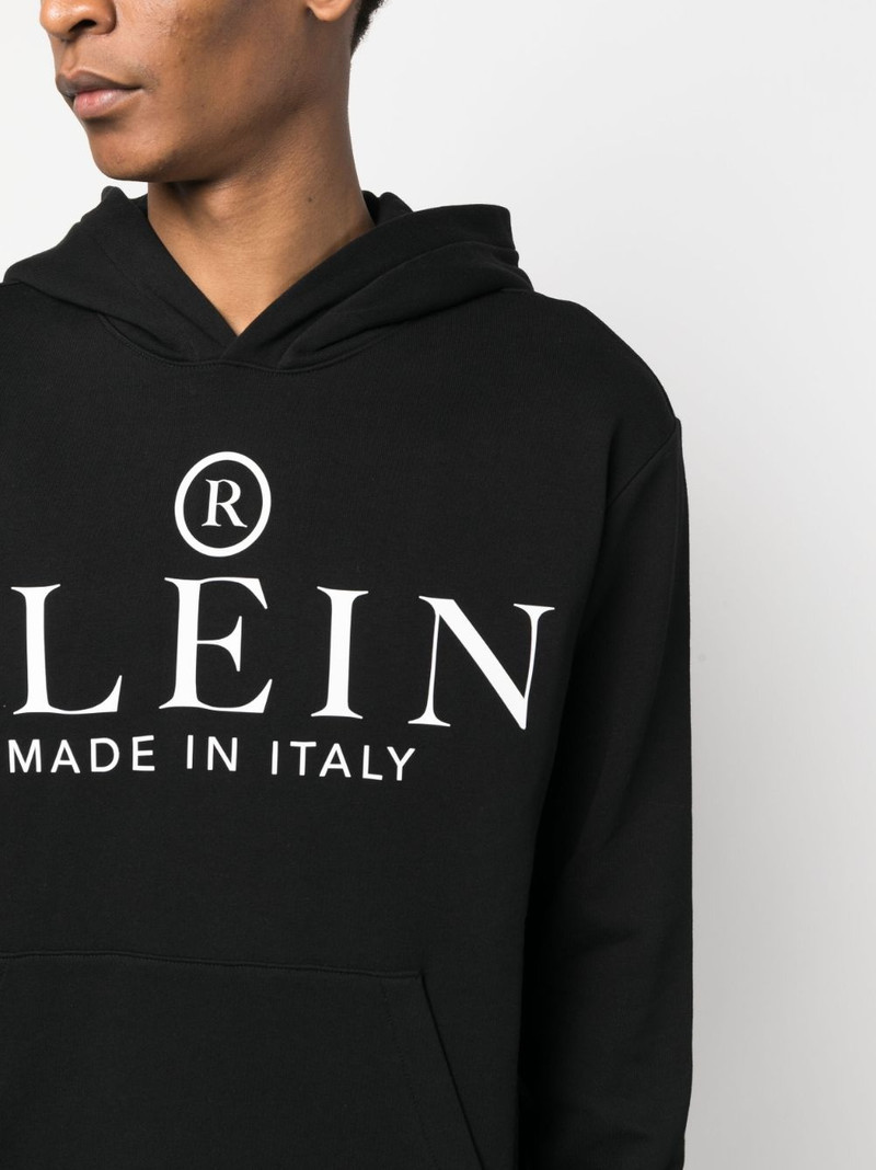 logo-print cotton hoodie 5