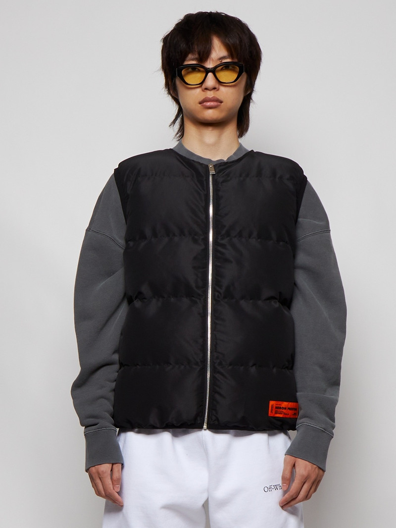 Logo Tape Nylon Padded Vest Black 3