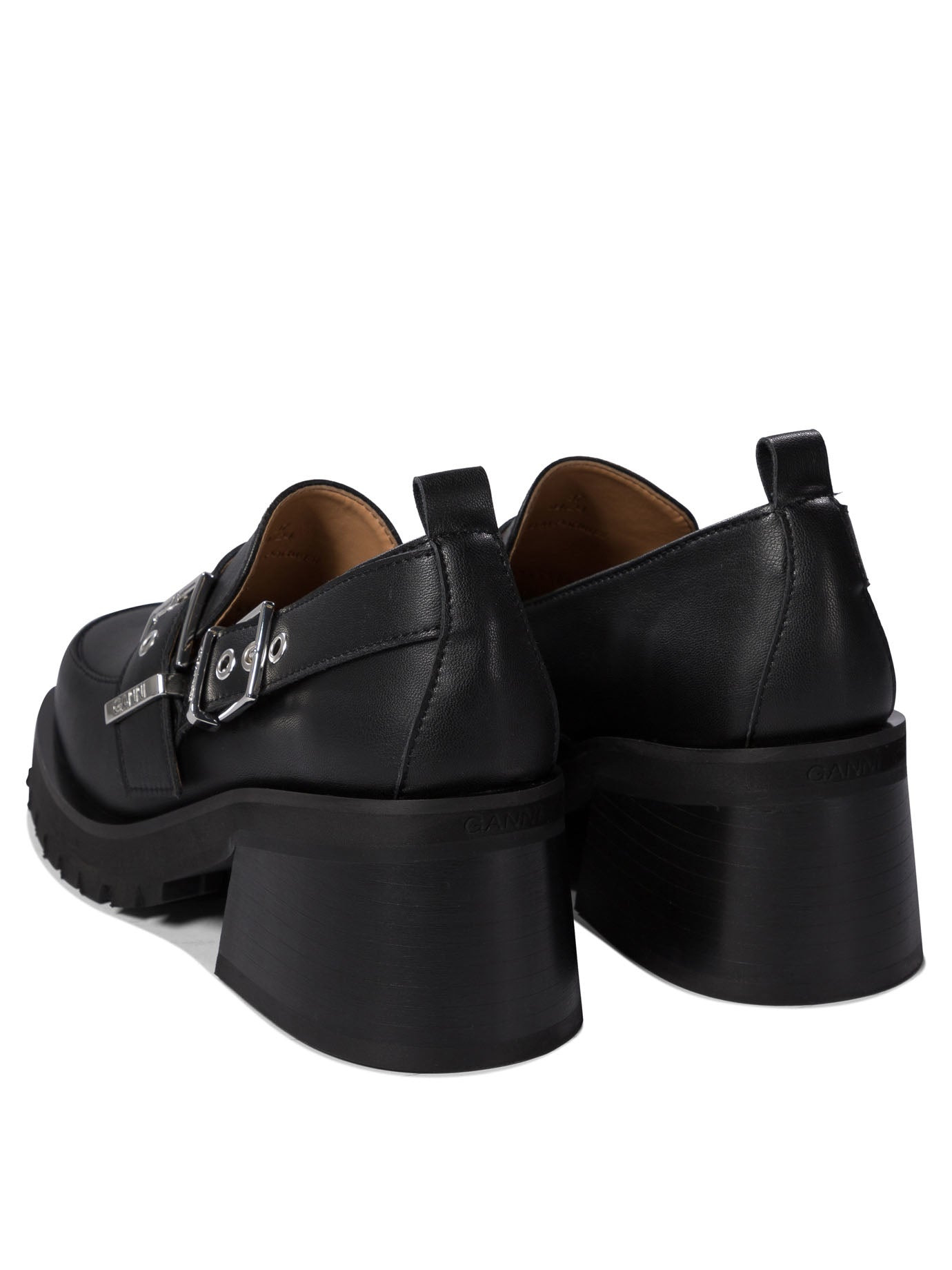 Ganni Women Loafers With Platform And Buckle - 4