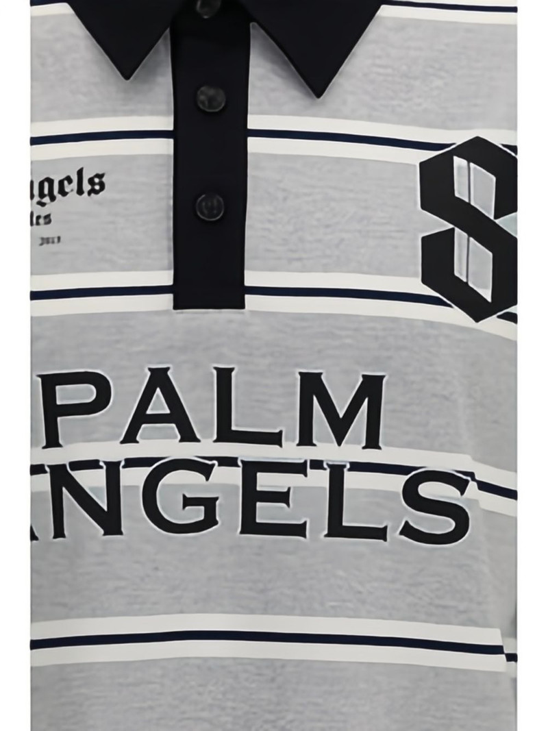 striped logo-print polo shirt 5