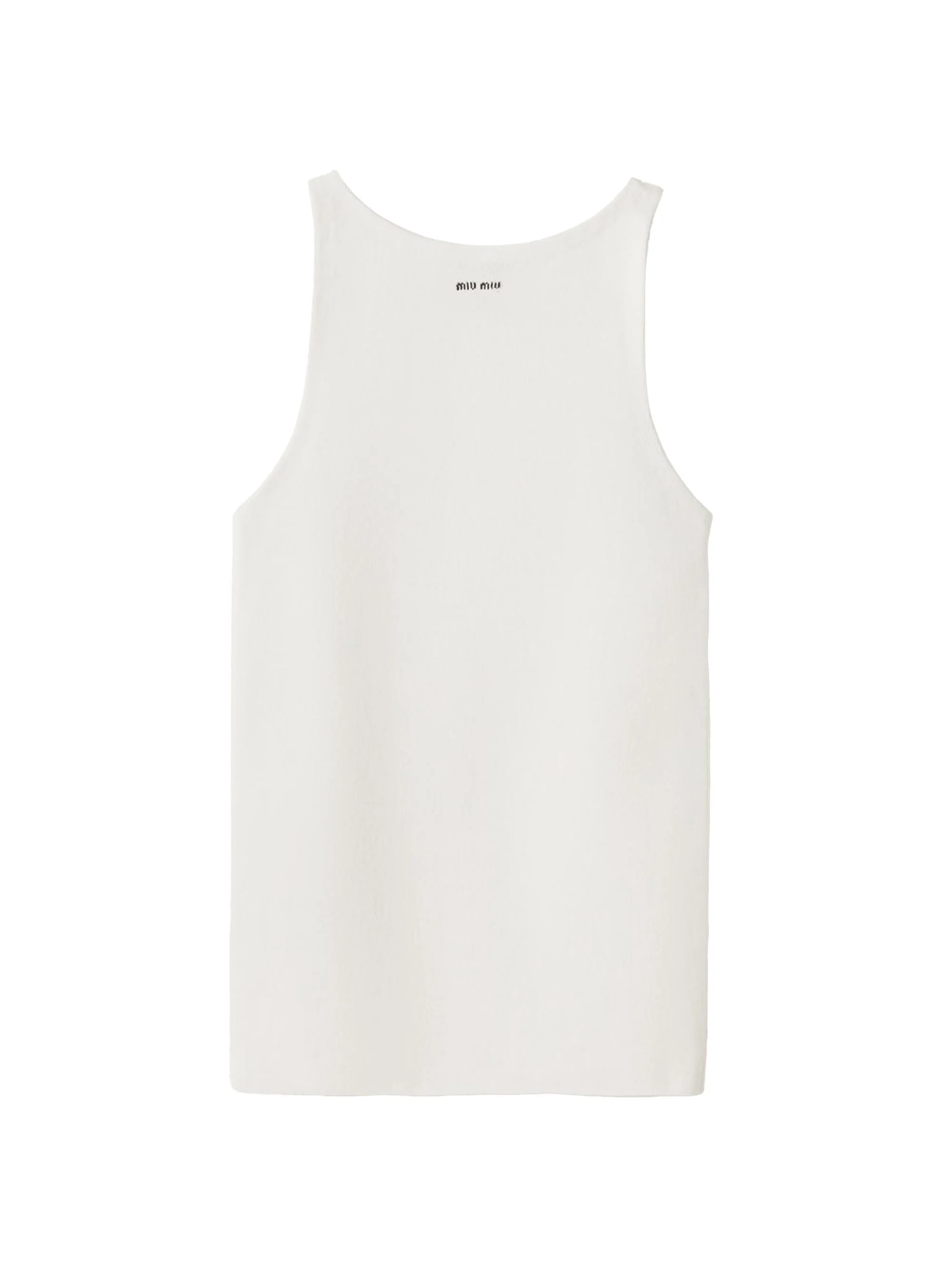 Women's Cotton Knit Tank Top - White - 1