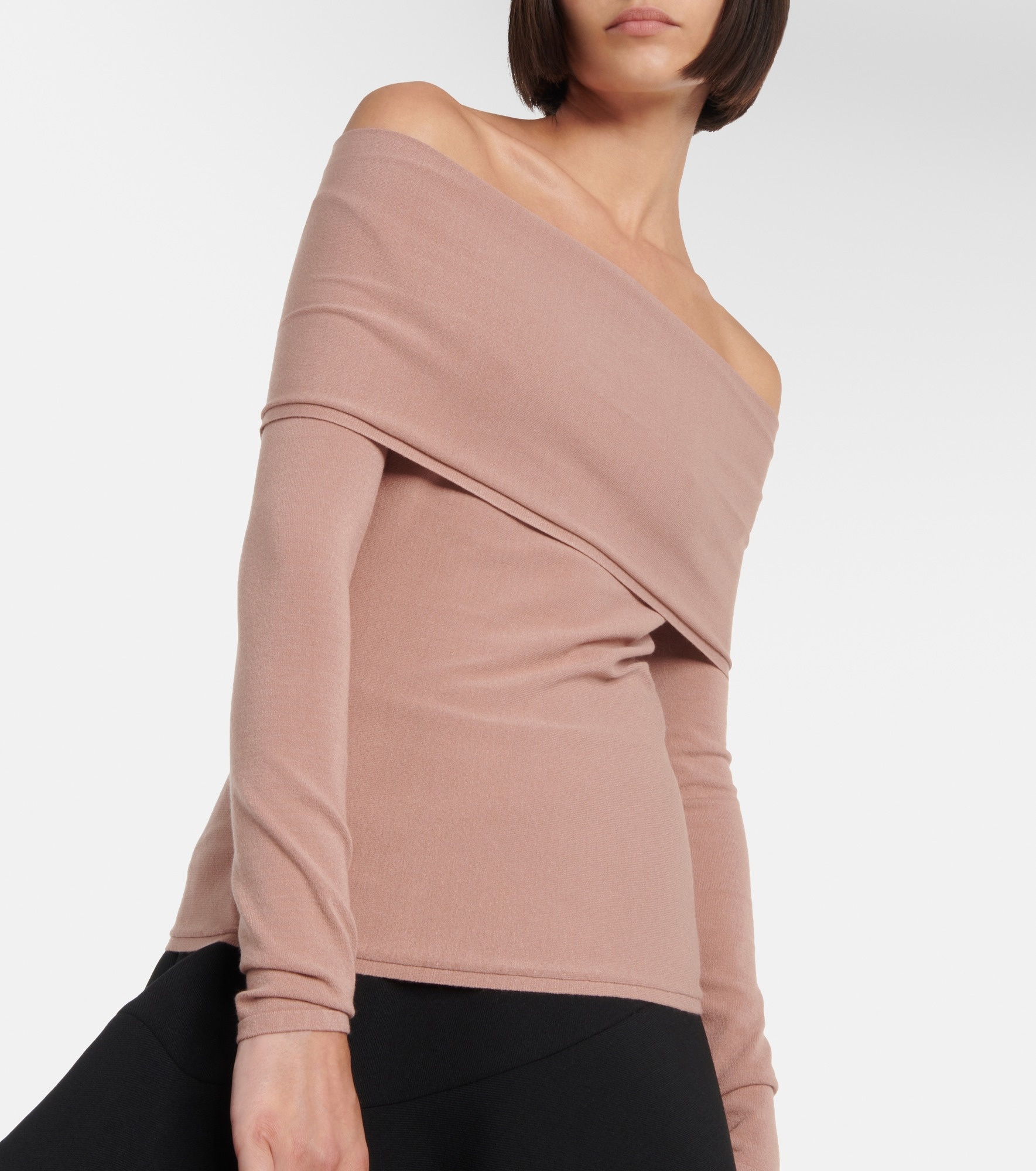 Off-shoulder jersey top - 5
