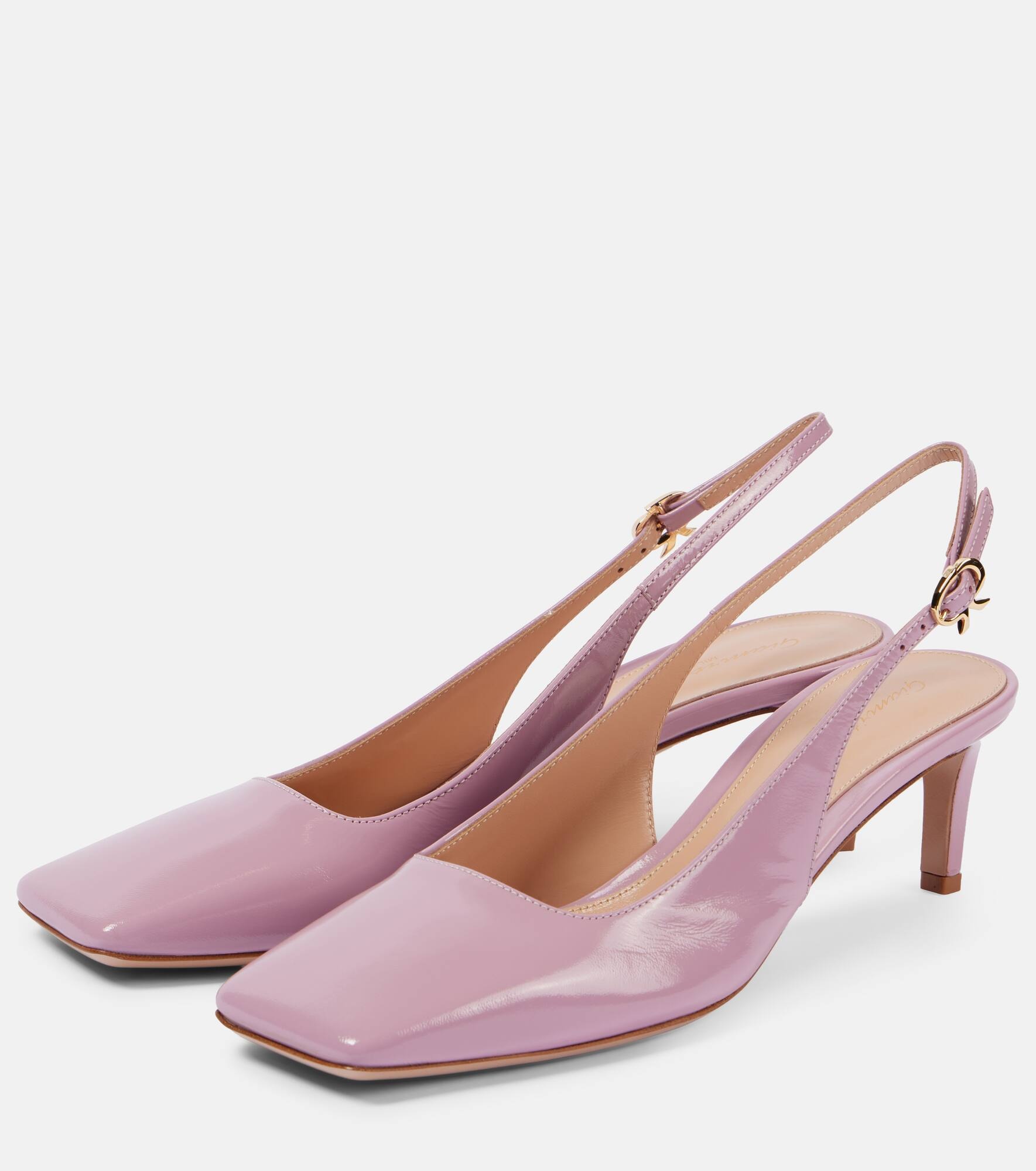 55 leather slingback pumps - 5