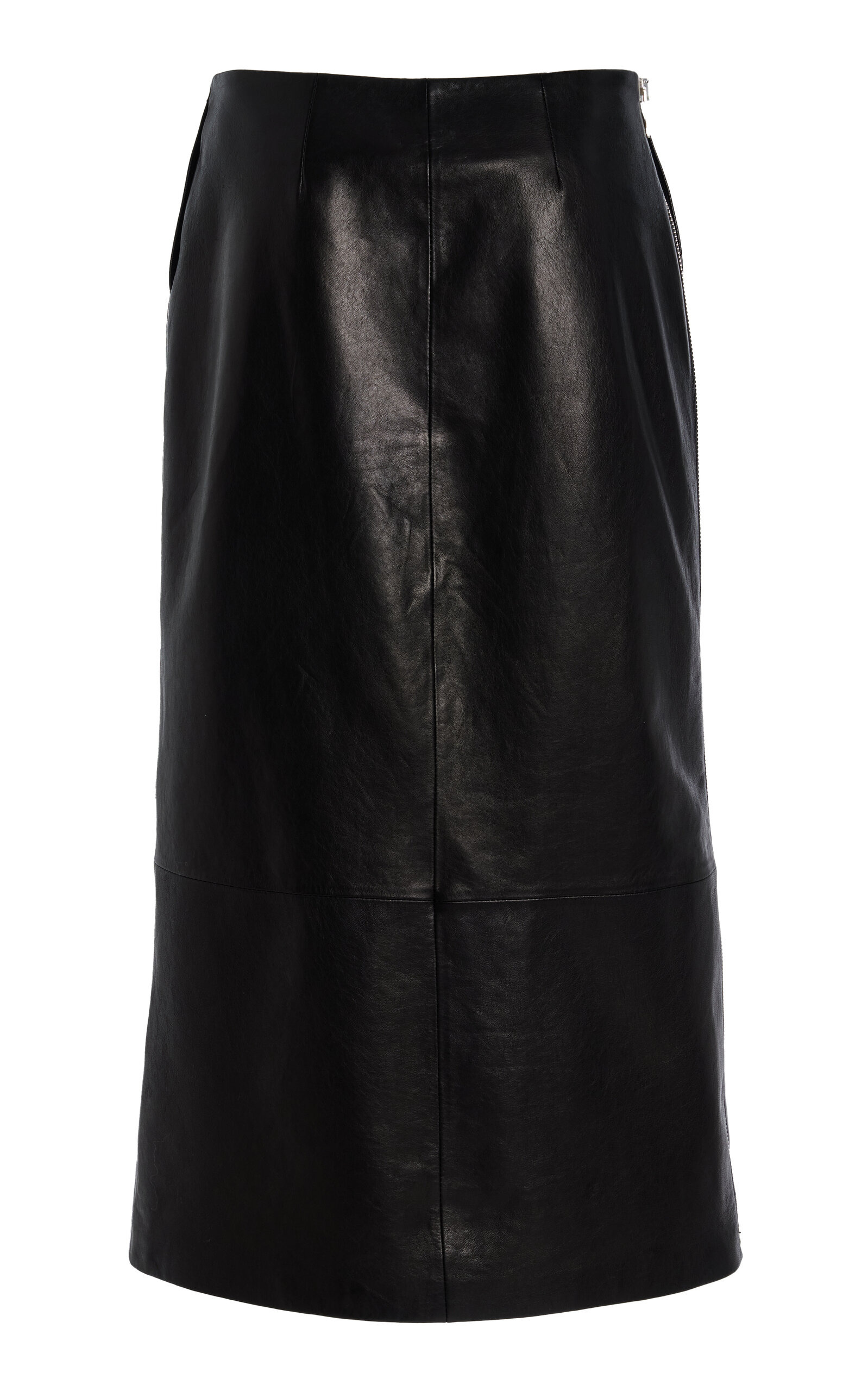 The Avery Leather Midi Skirt black - 5