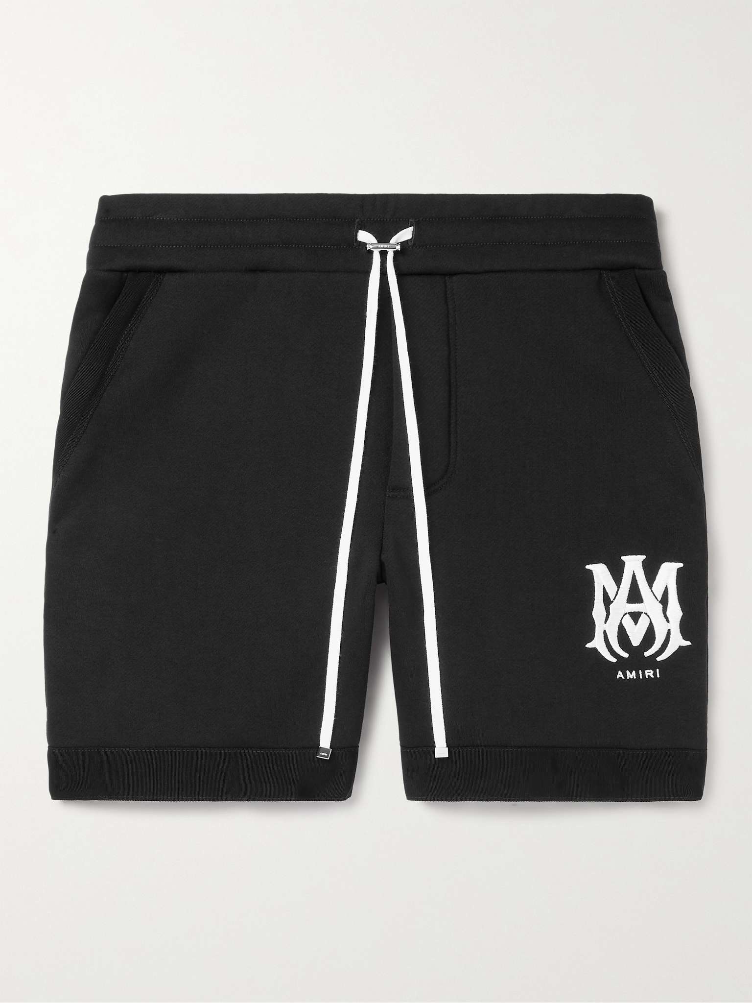 Logo-Embroidered Cotton-Jersey Drawstring Shorts - 1