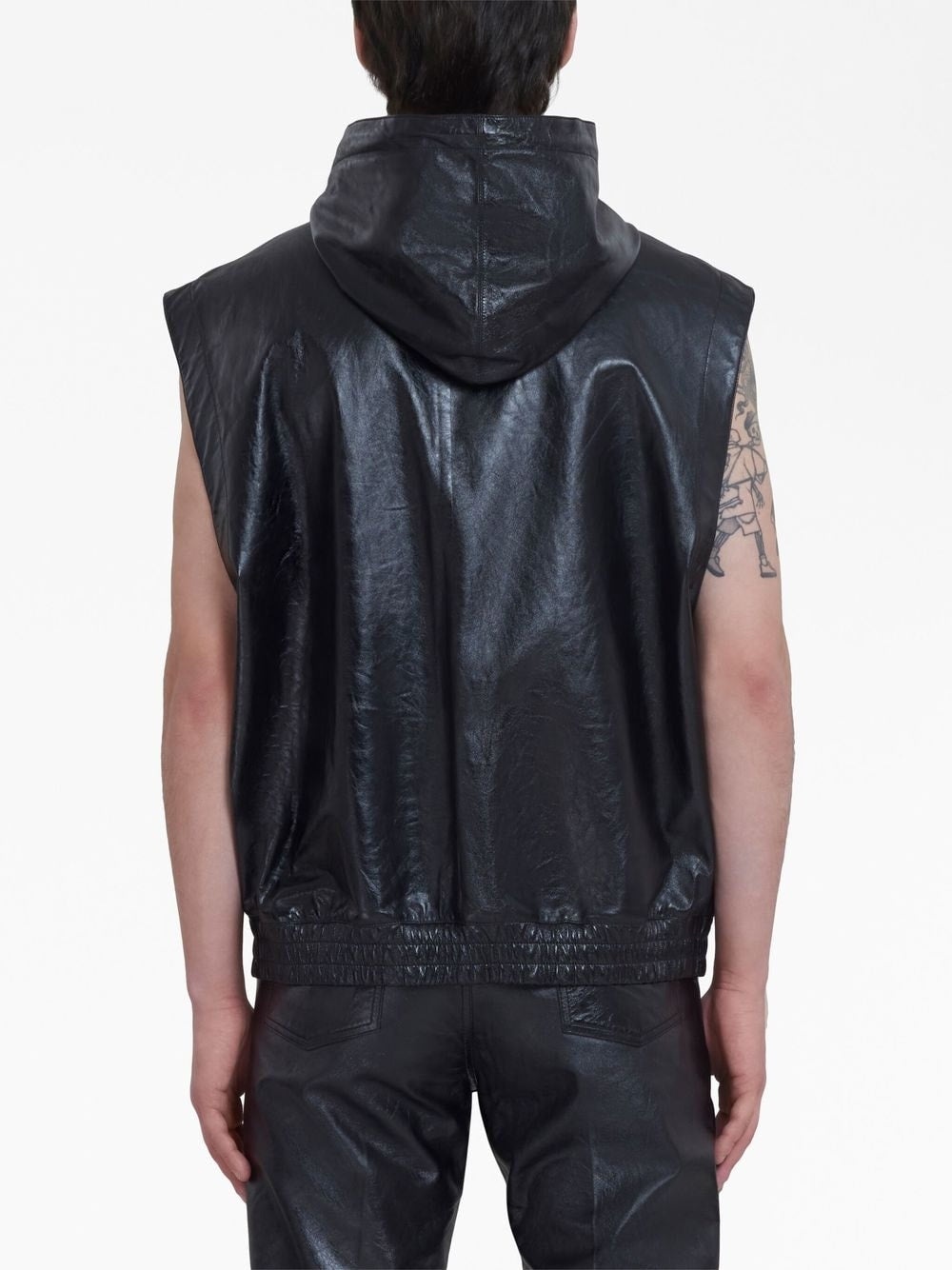 SLEEVELESS LEATHER JACKET - 3